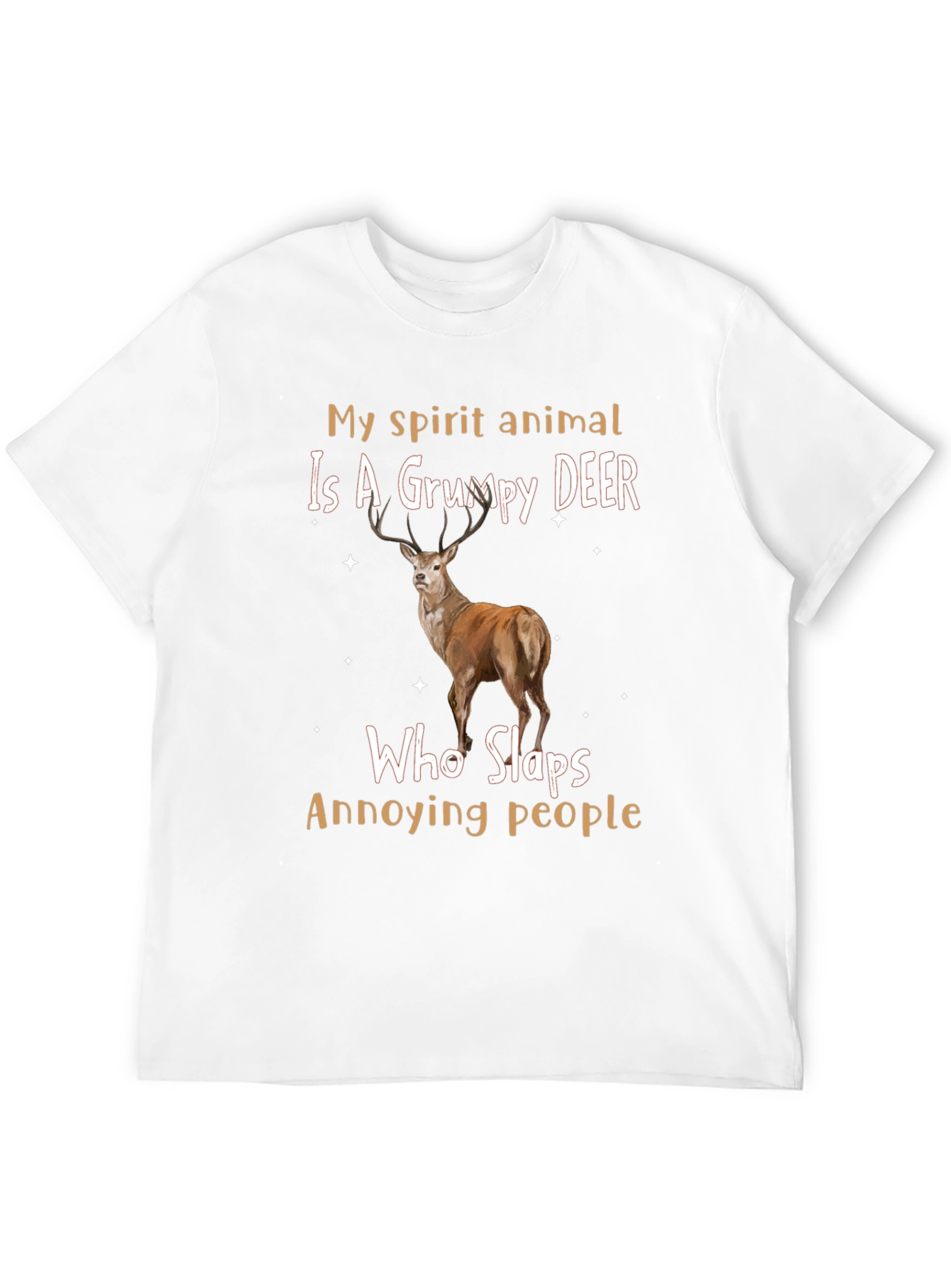 Grumpy Deer Spirit Animal Graphic T-Shirt