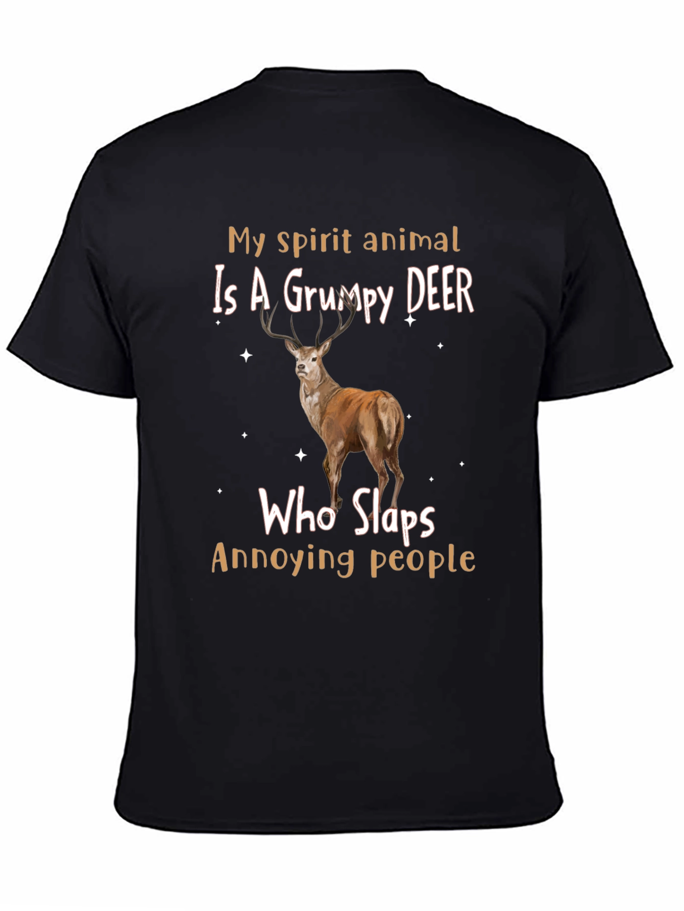 Grumpy Deer Spirit Animal Graphic T-Shirt