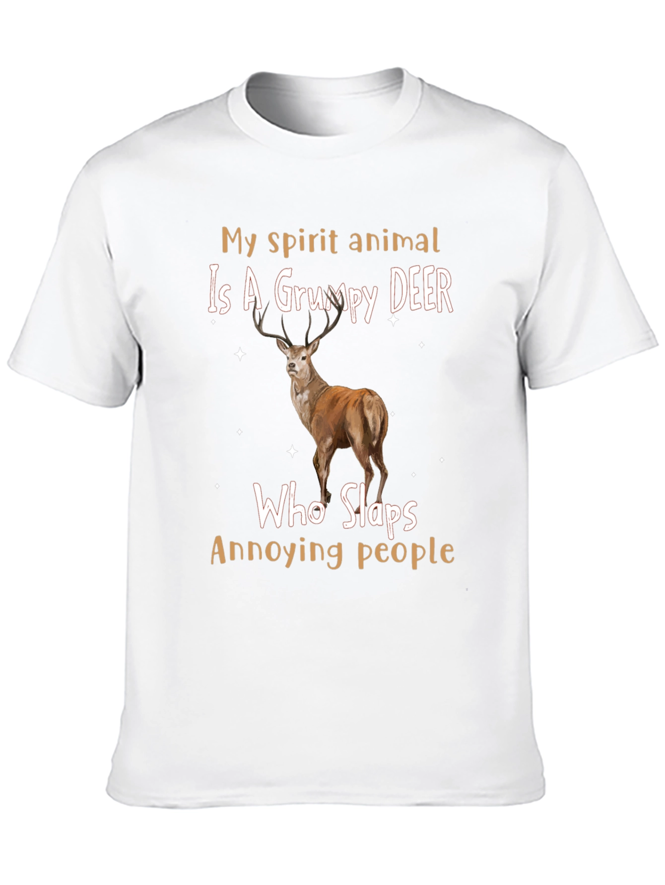 Grumpy Deer Spirit Animal Graphic T-Shirt