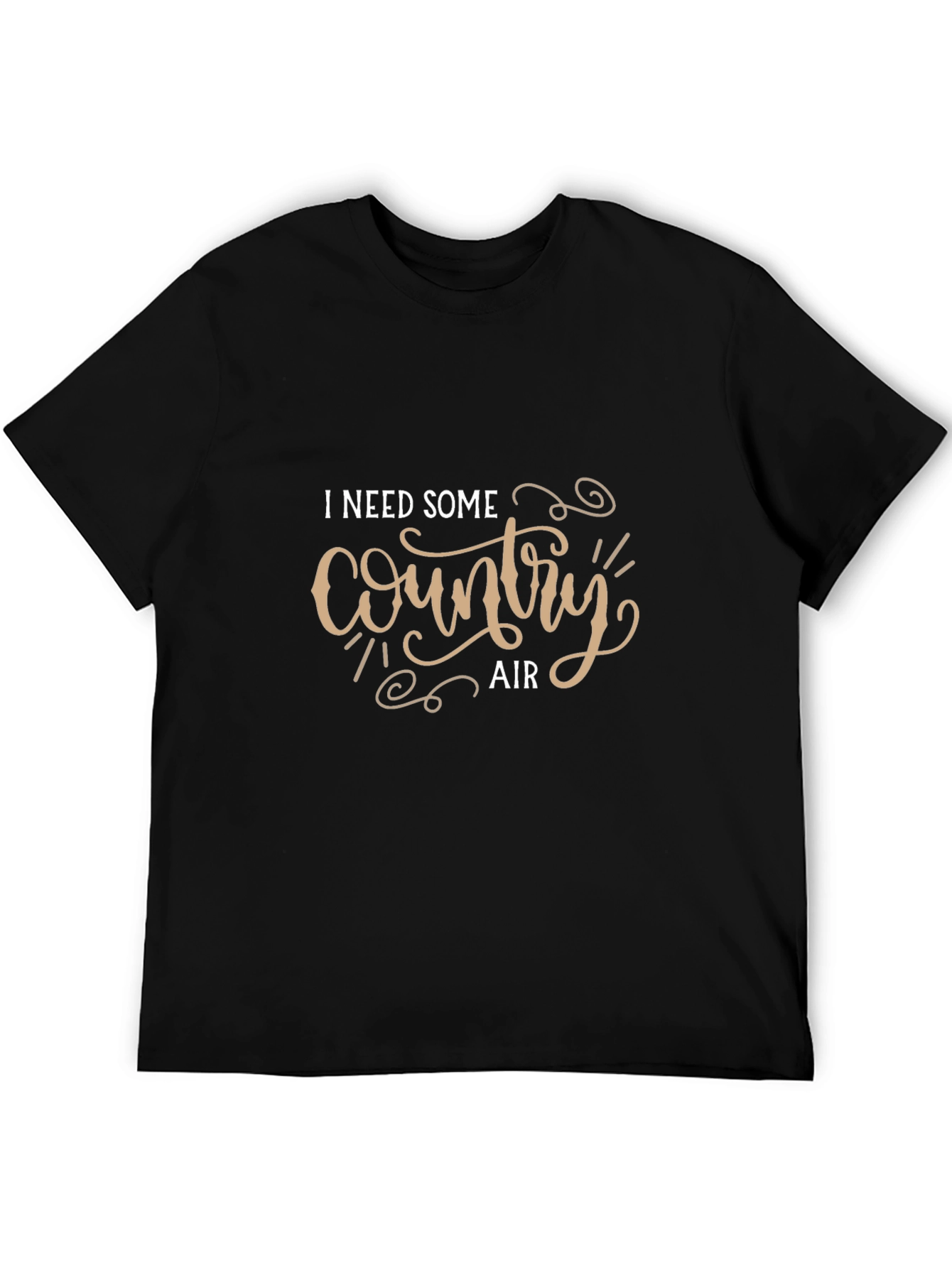 Country Air Graphic Tee - Black Cotton Comfort