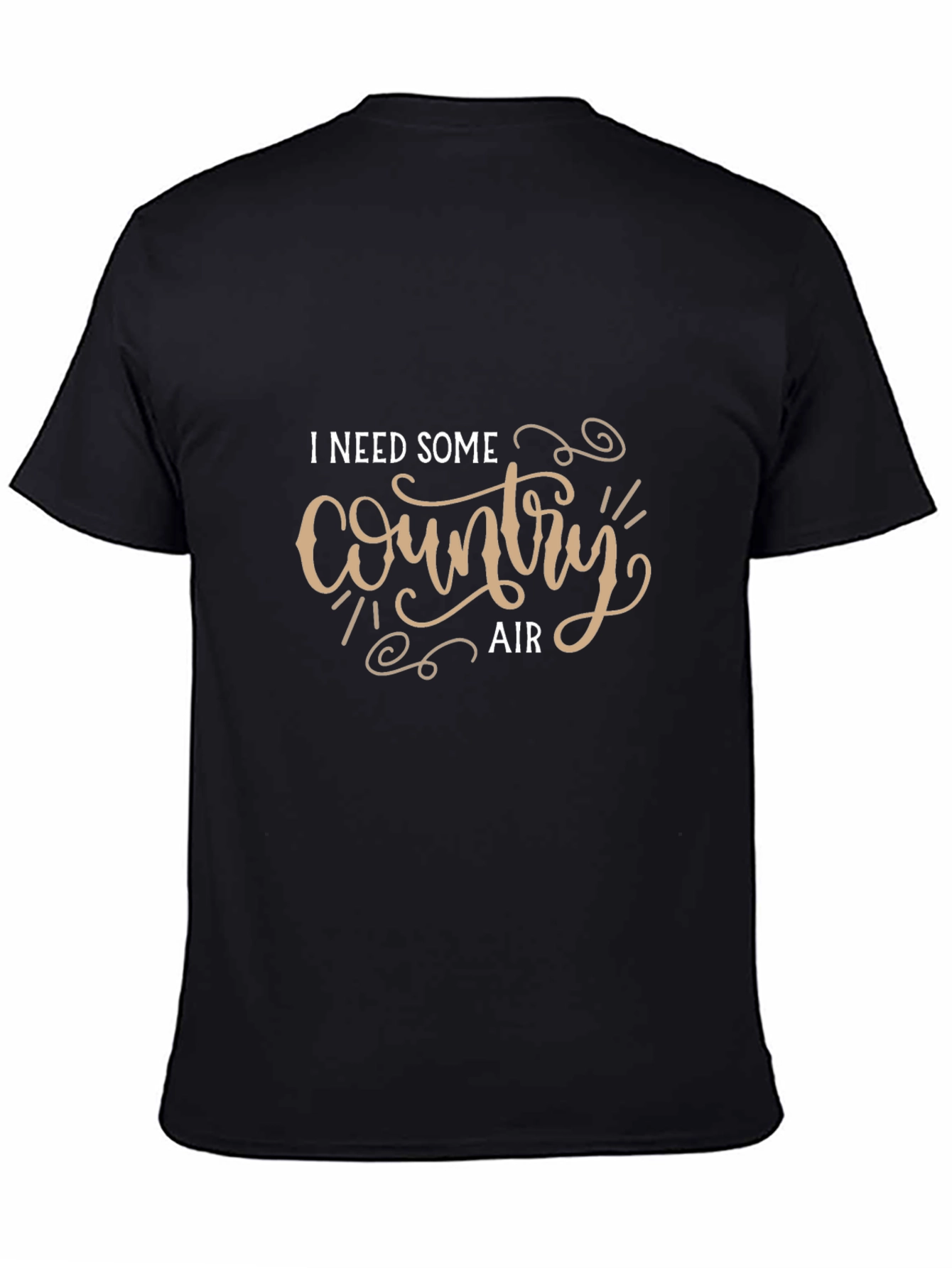 Country Air Graphic Tee - Black Cotton Comfort