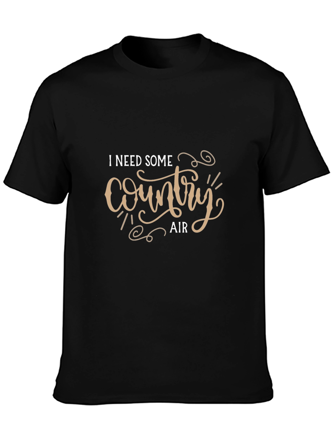 Country Air Graphic Tee - Black Cotton Comfort
