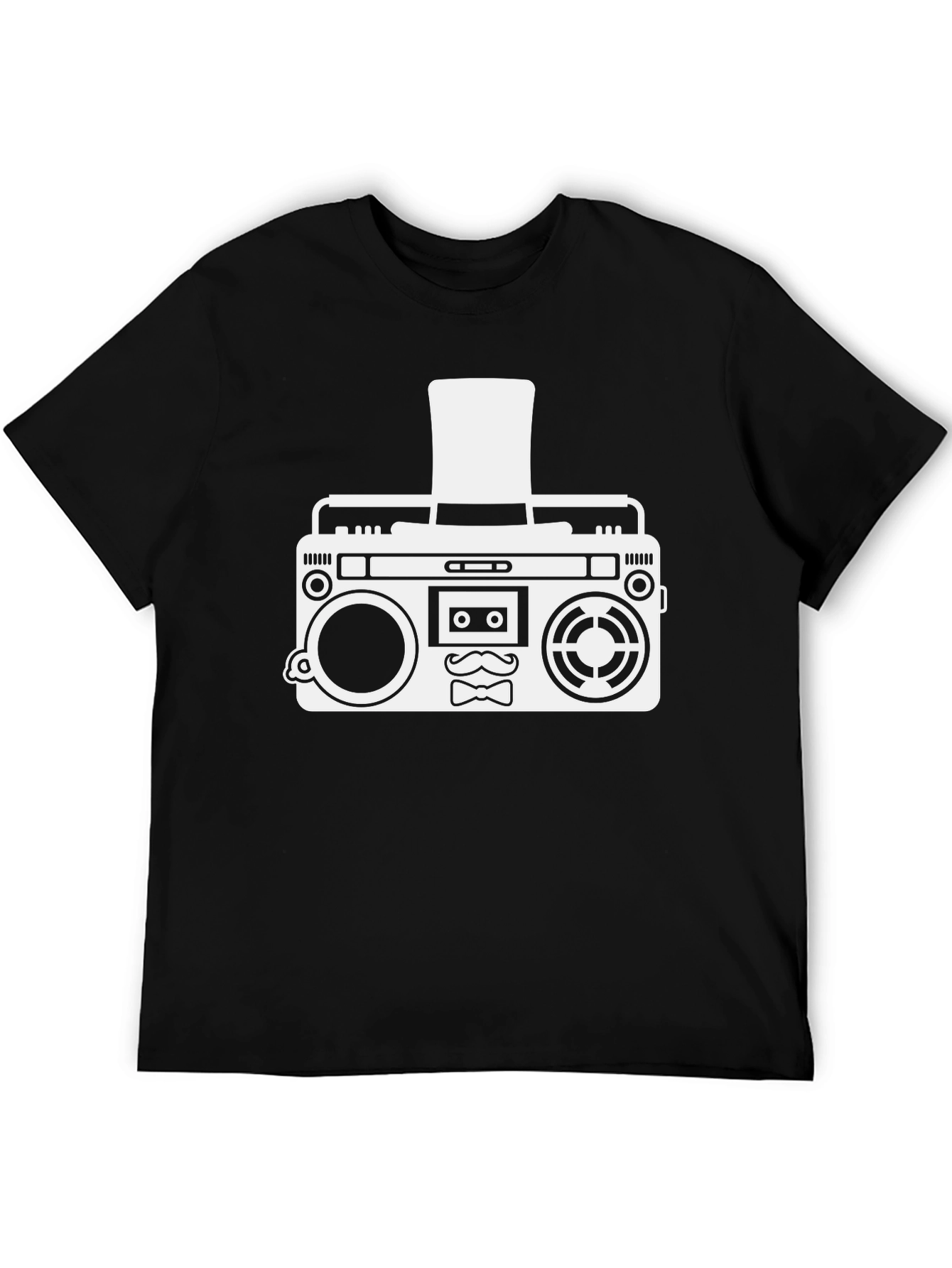 Retro Boombox Gentleman T-Shirt - Cool Graphic Tee