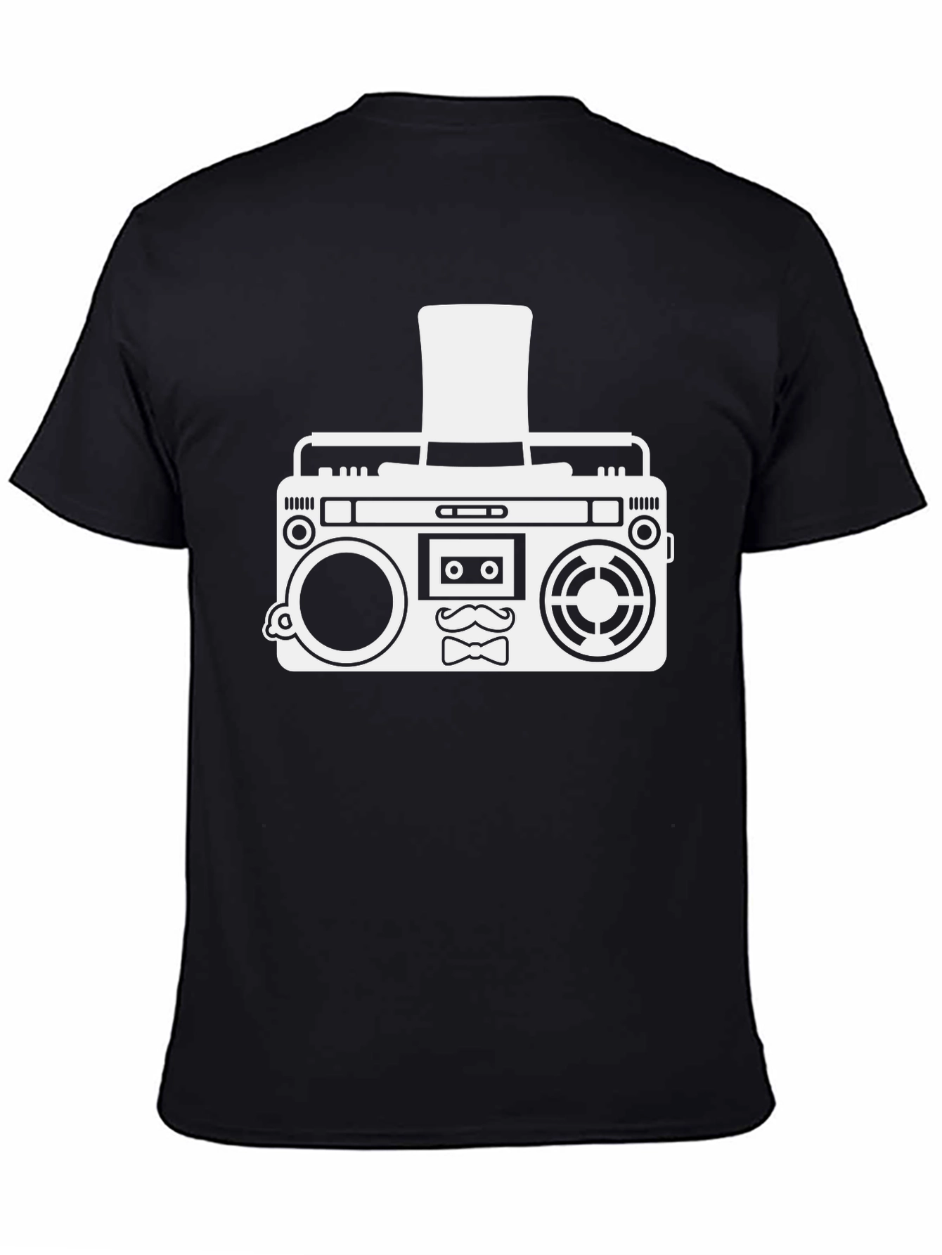 Retro Boombox Gentleman T-Shirt - Cool Graphic Tee