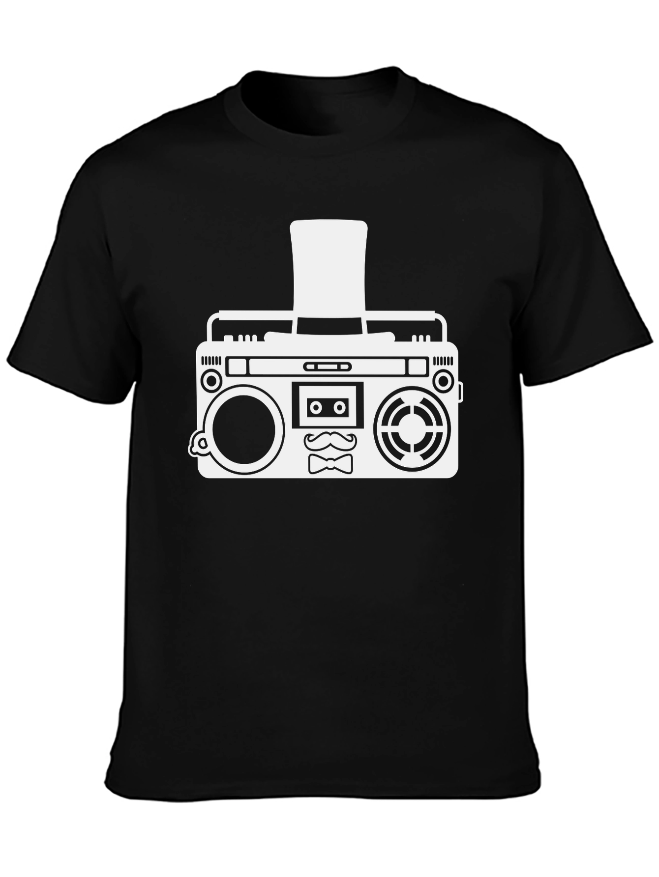 Retro Boombox Gentleman T-Shirt - Cool Graphic Tee