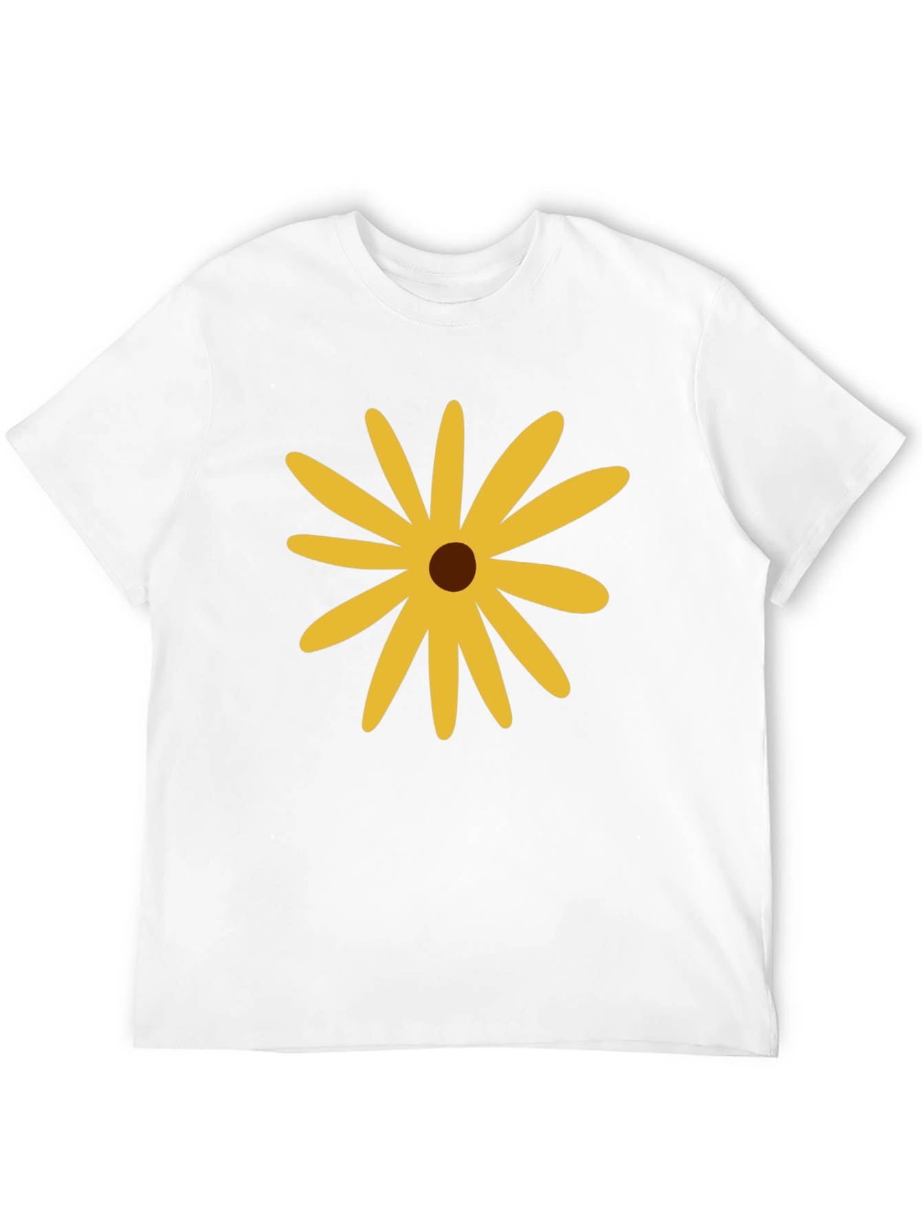 Black T-Shirt with Yellow Flower