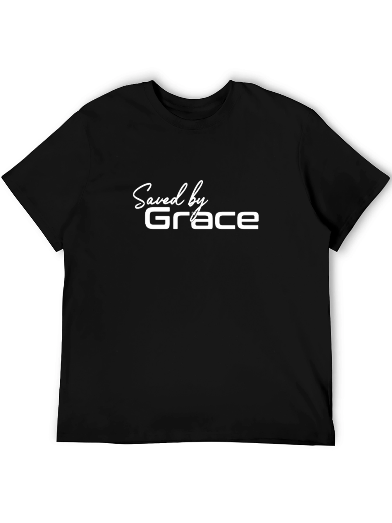 Saved by Grace Black T-Shirt - Christian Apparel