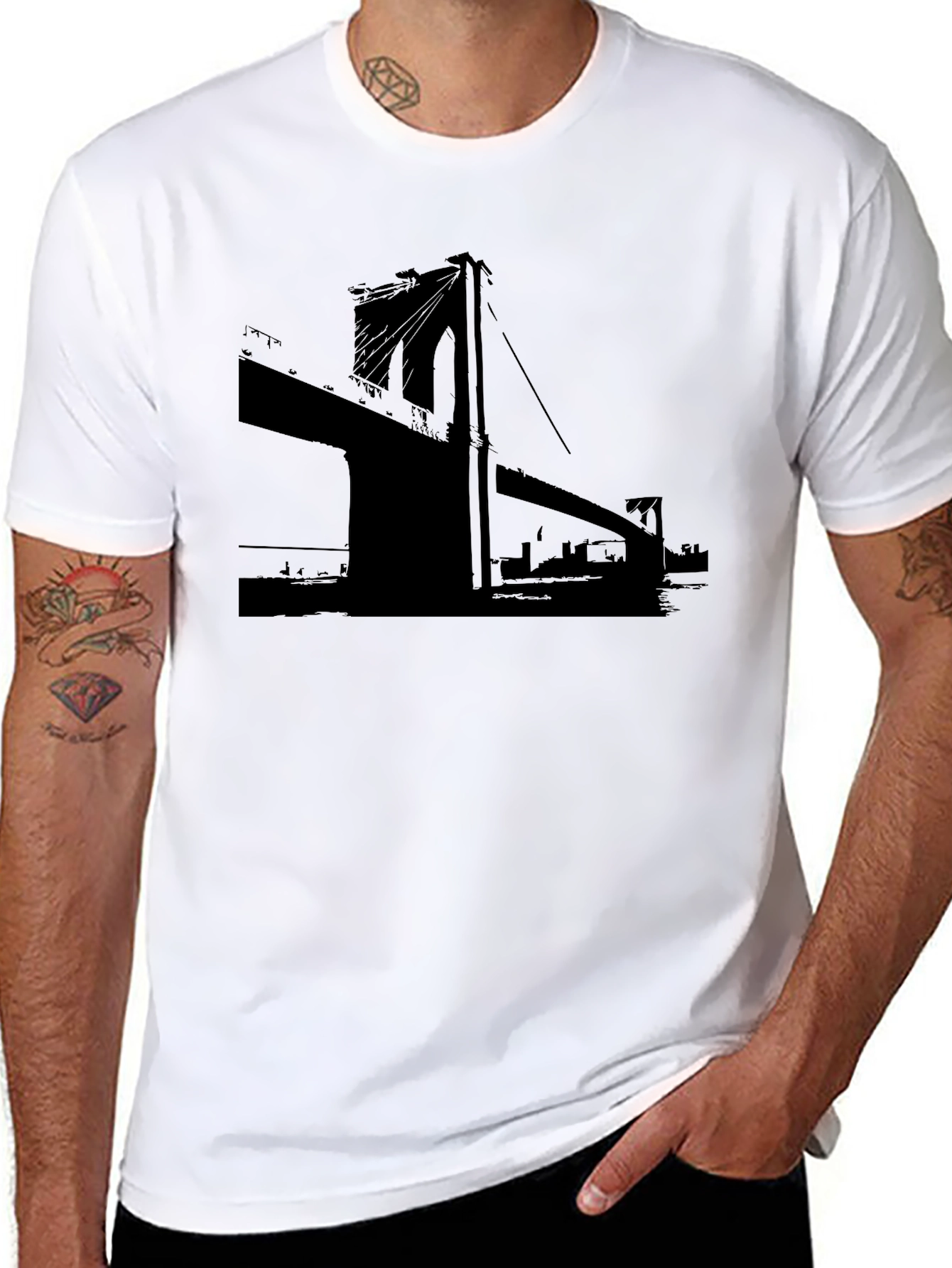 Brooklyn Bridge Graphic Tee - Black