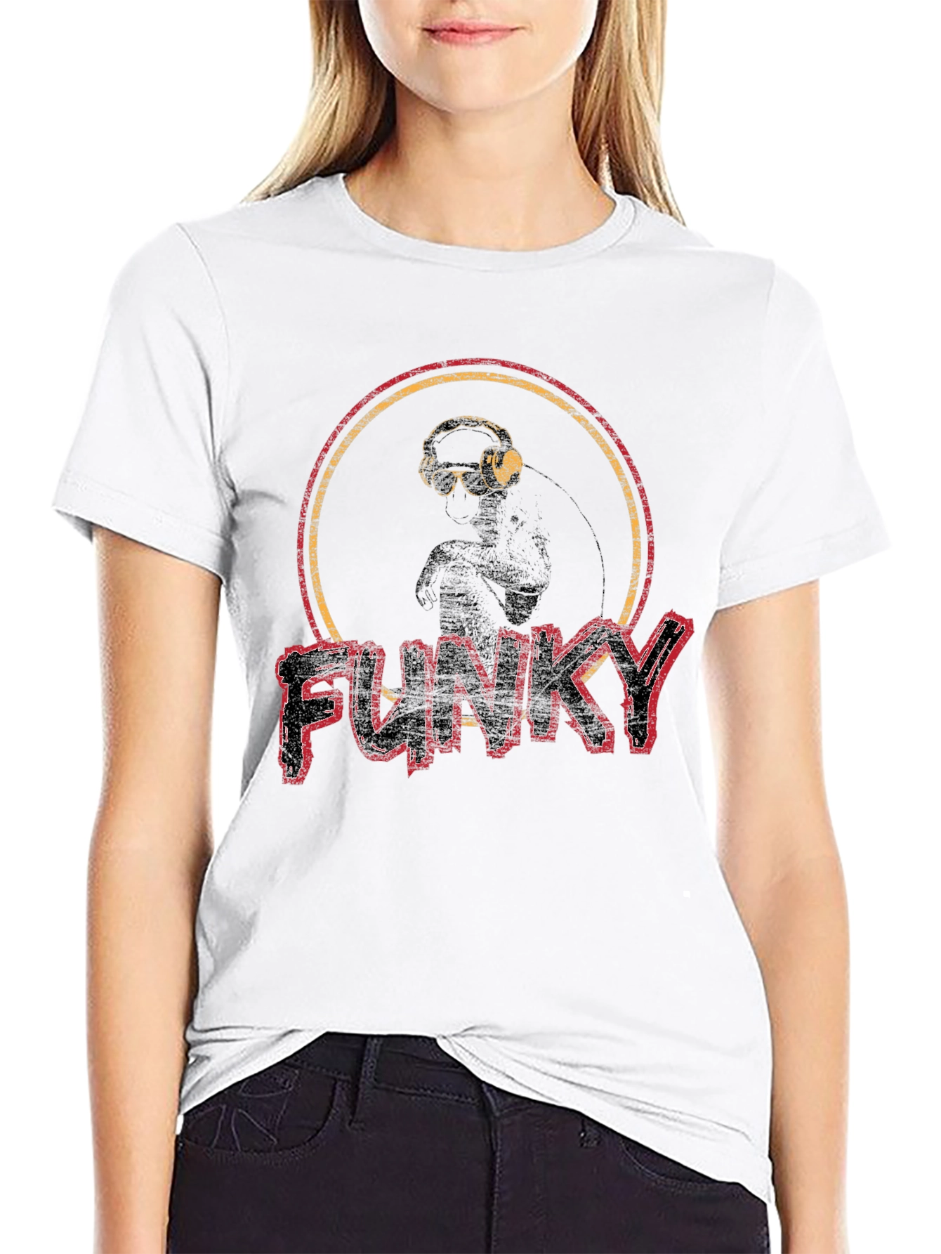 Funky Graphic Print Crew Neck T-Shirt