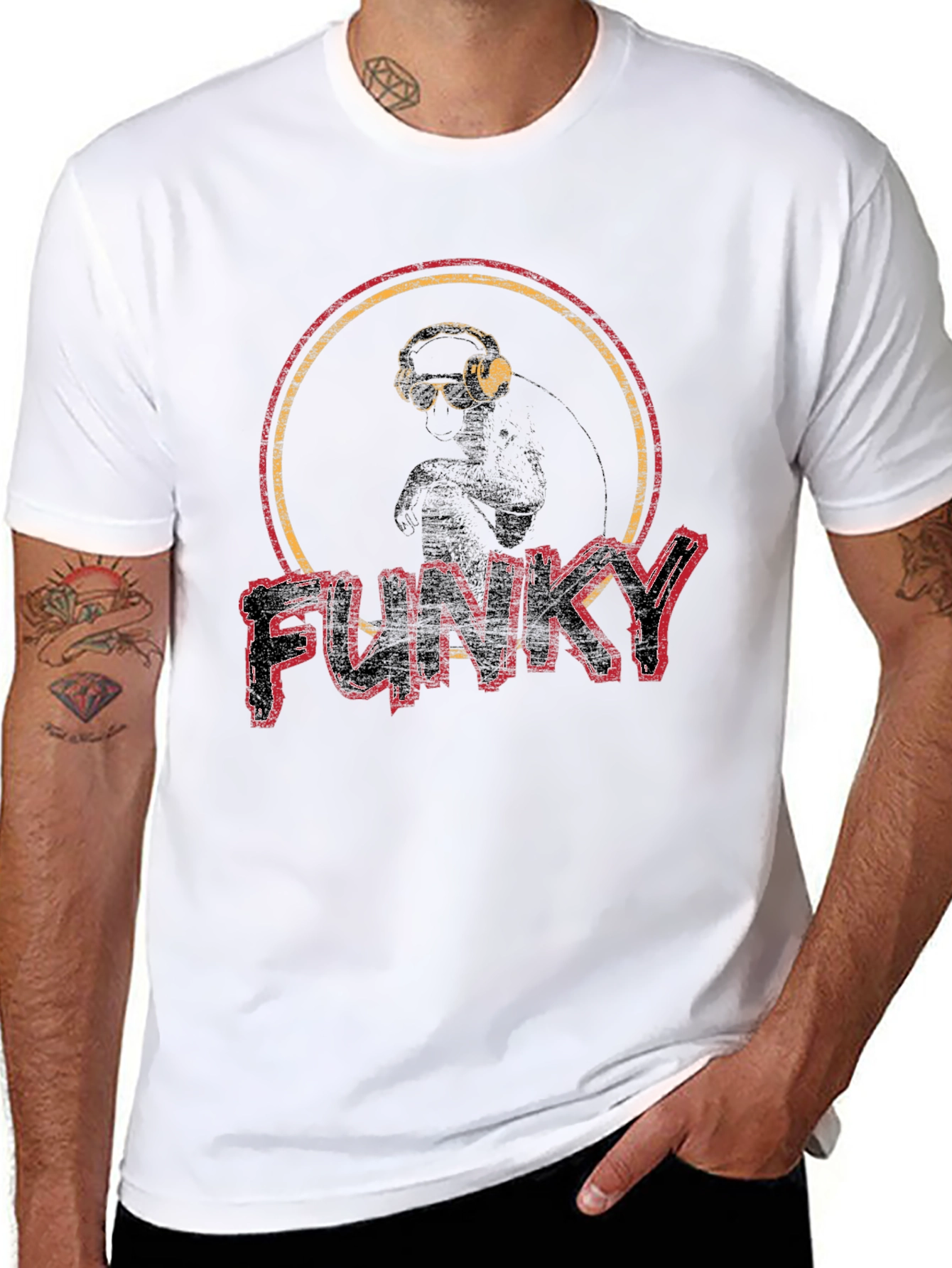 Funky Graphic Print Crew Neck T-Shirt
