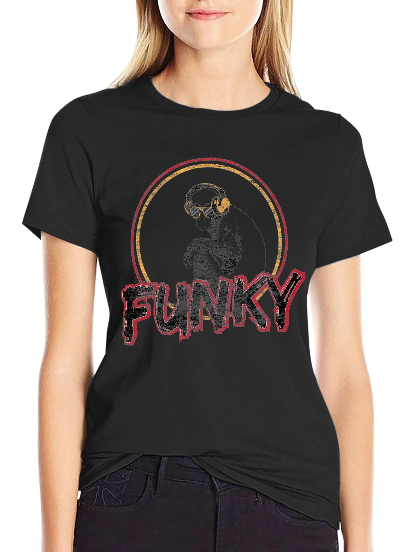Funky Graphic Print Crew Neck T-Shirt