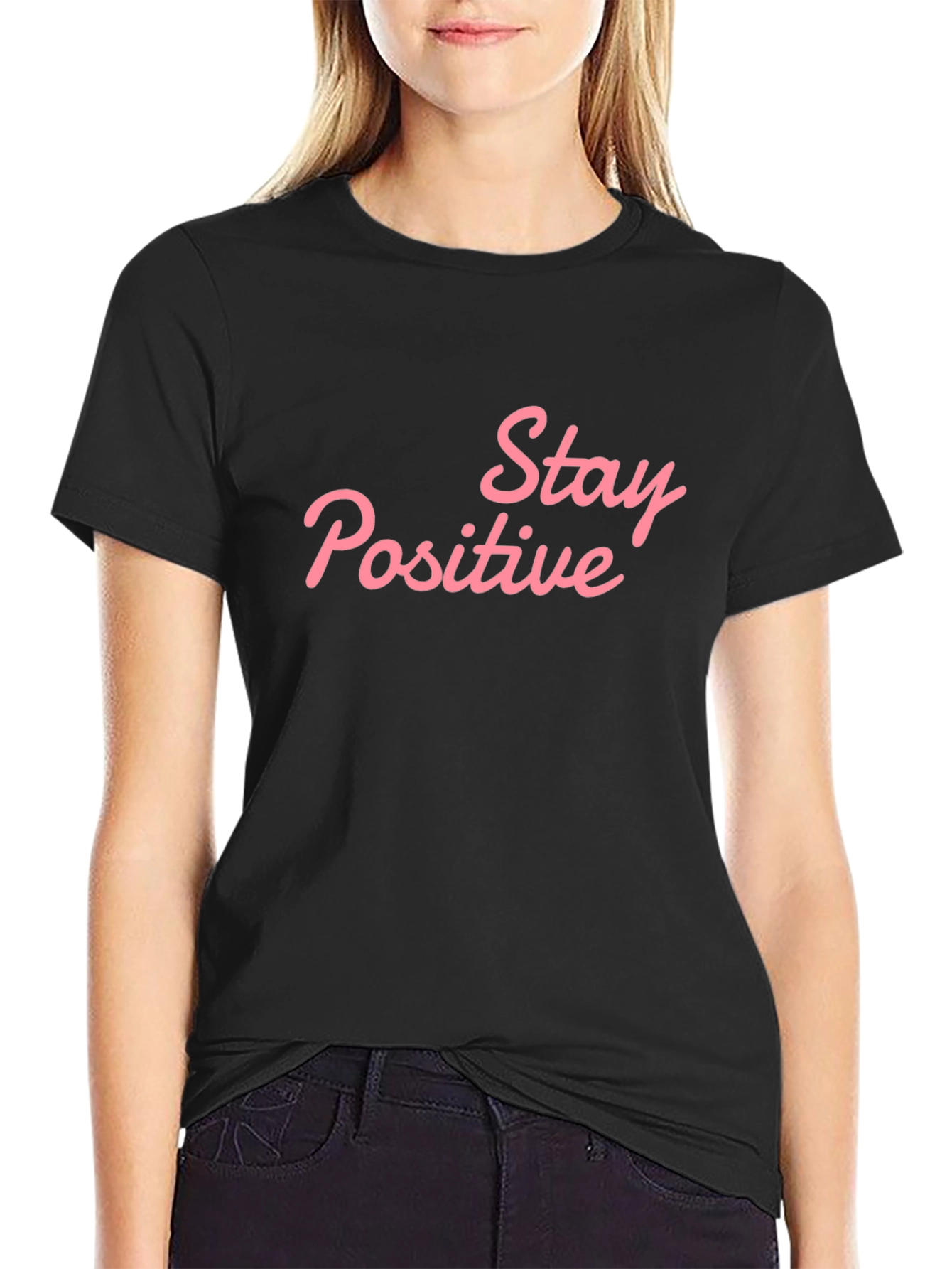 Stay Positive Graphic T-Shirt - Black