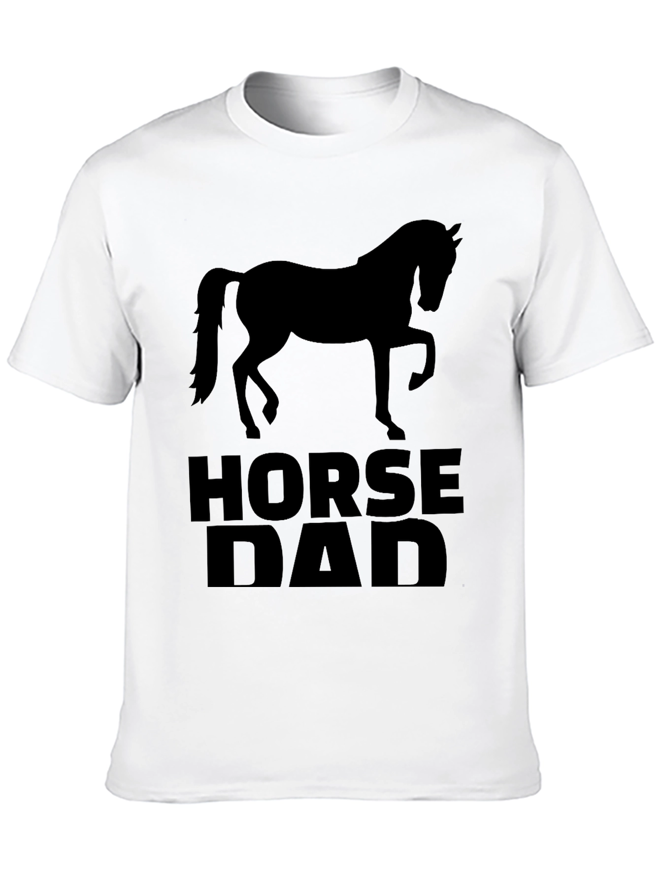Horse Dad Black Graphic T-Shirt
