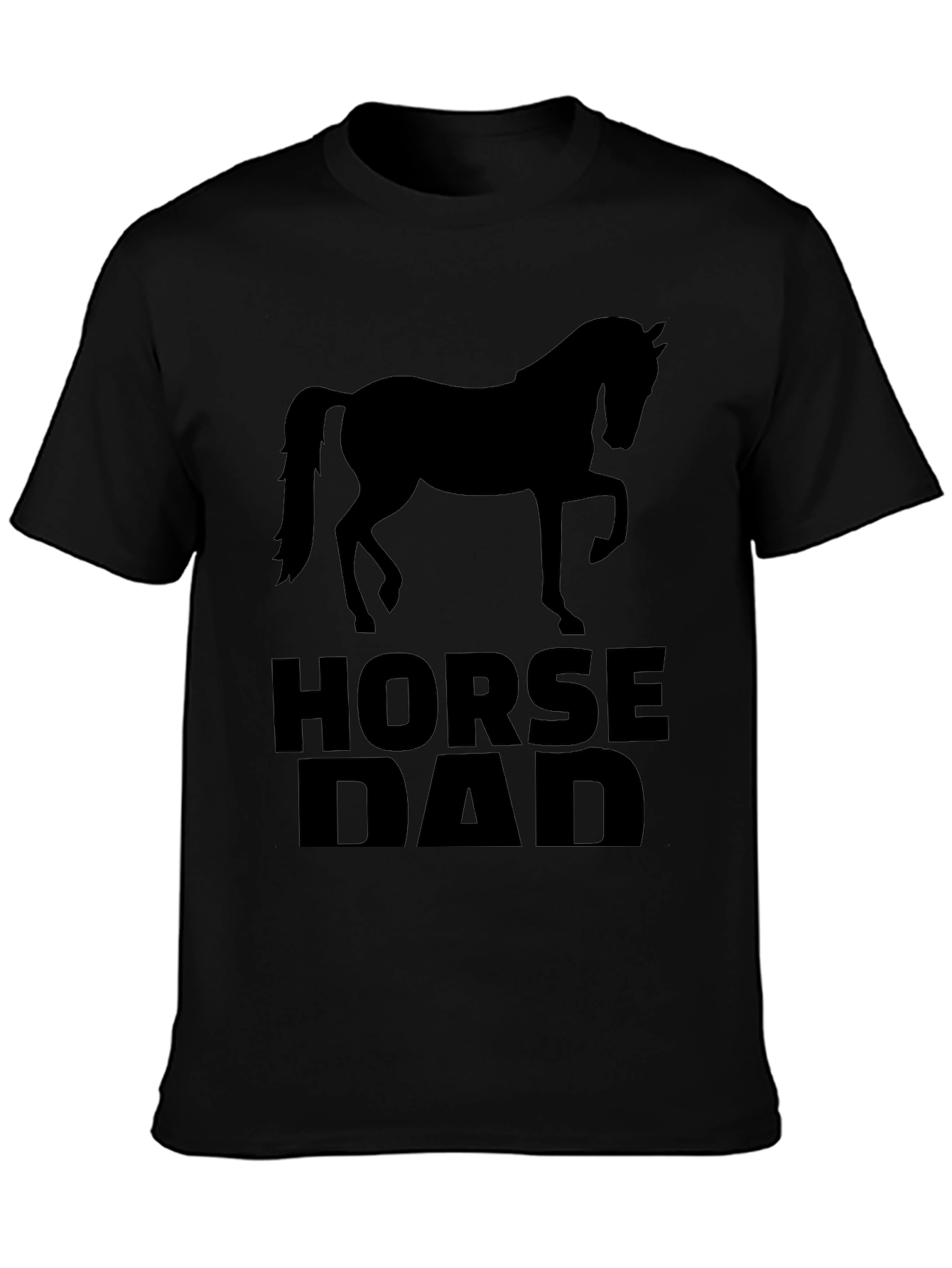 Horse Dad Black Graphic T-Shirt