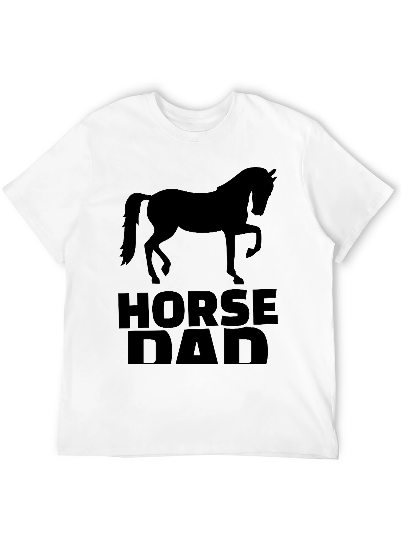 Horse Dad Black Graphic T-Shirt