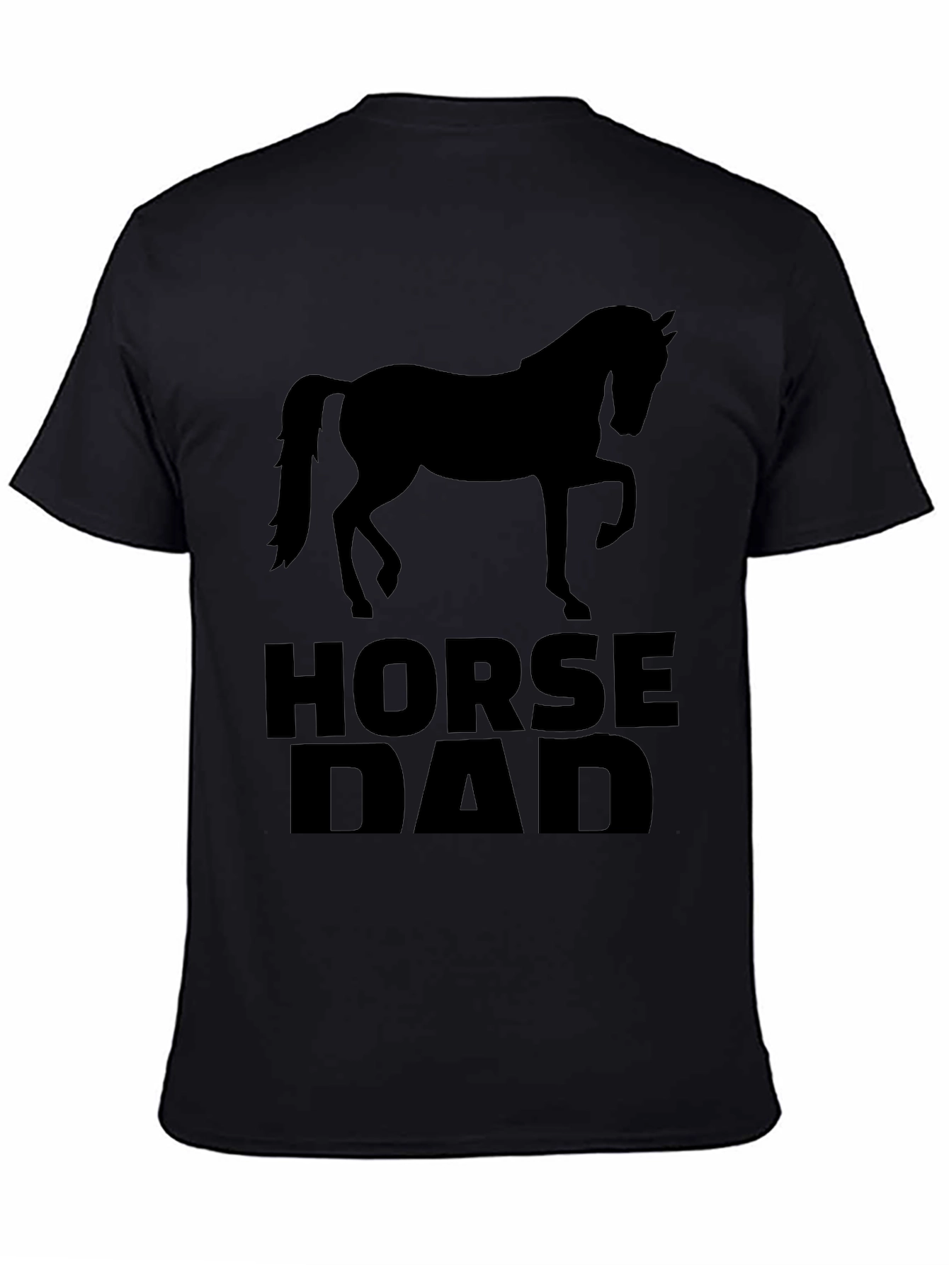 Horse Dad Black Graphic T-Shirt