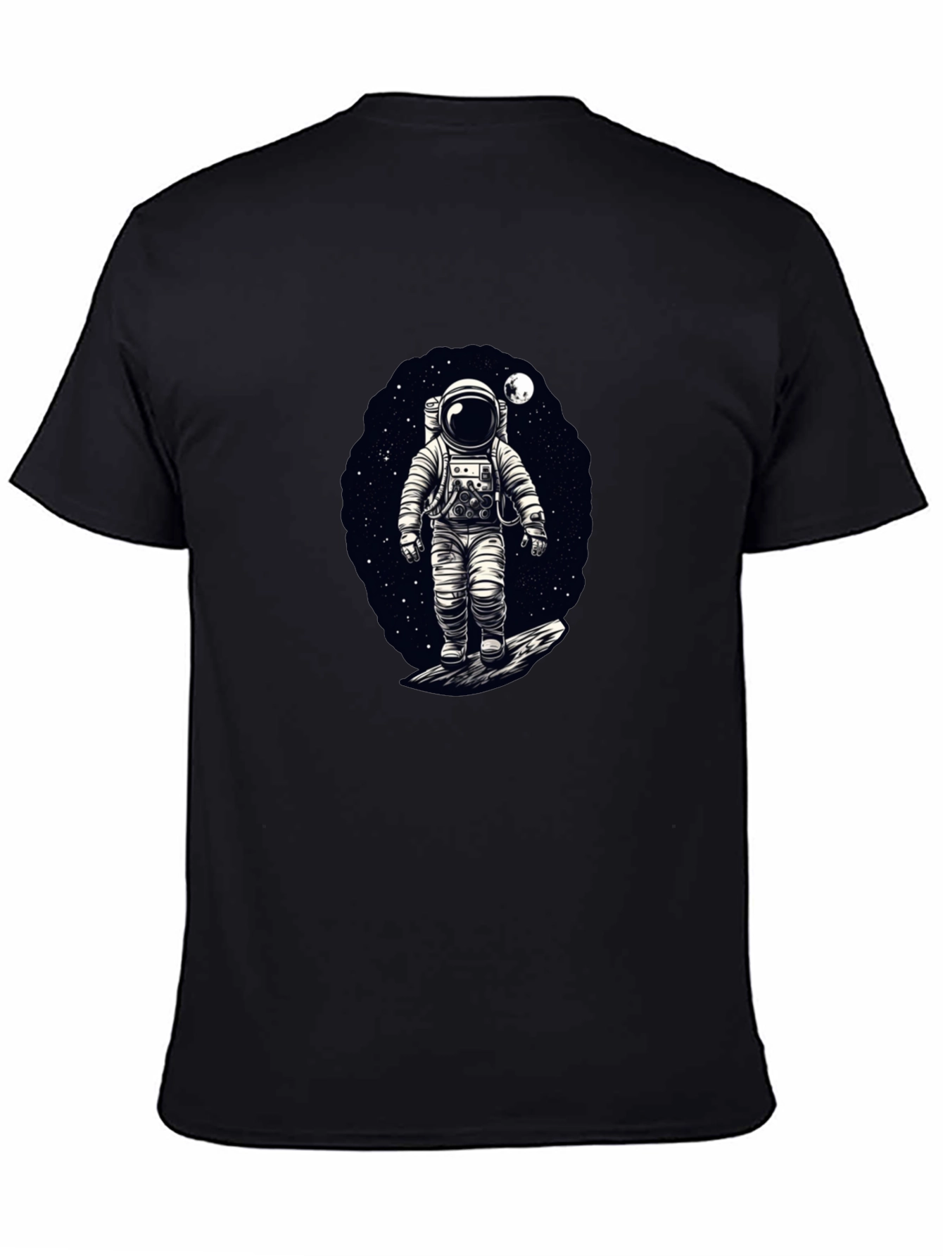 Astronaut in Space Graphic T-Shirt - Black