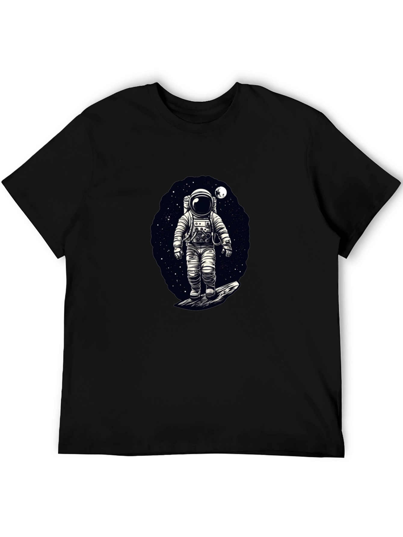 Astronaut in Space Graphic T-Shirt - Black