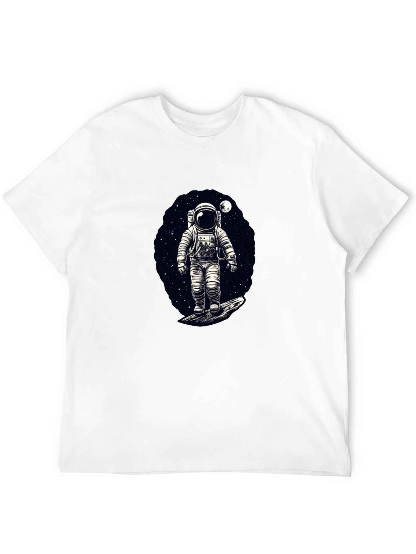 Astronaut in Space Graphic T-Shirt - Black