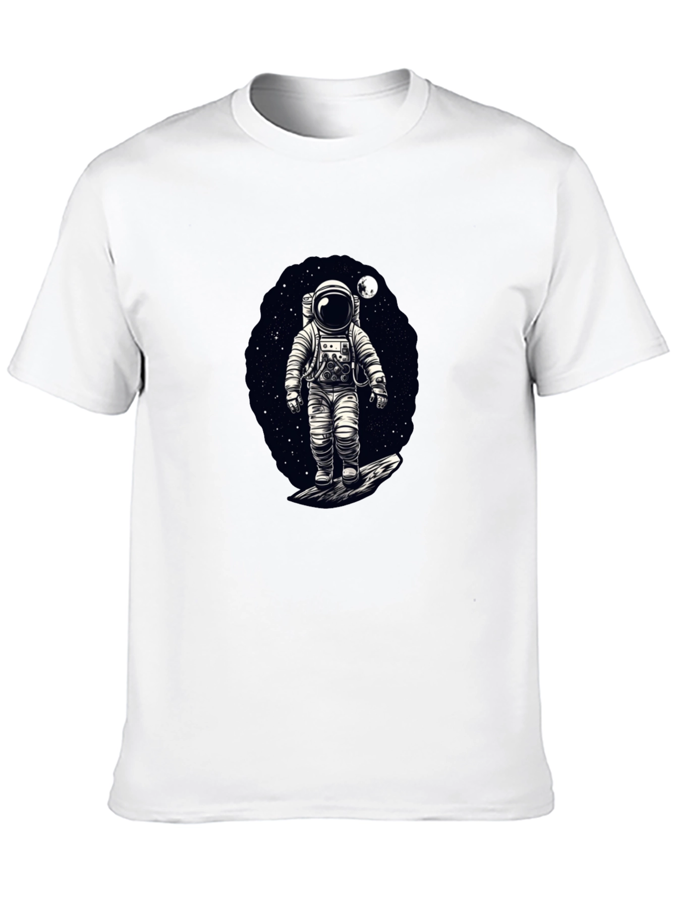 Astronaut in Space Graphic T-Shirt - Black