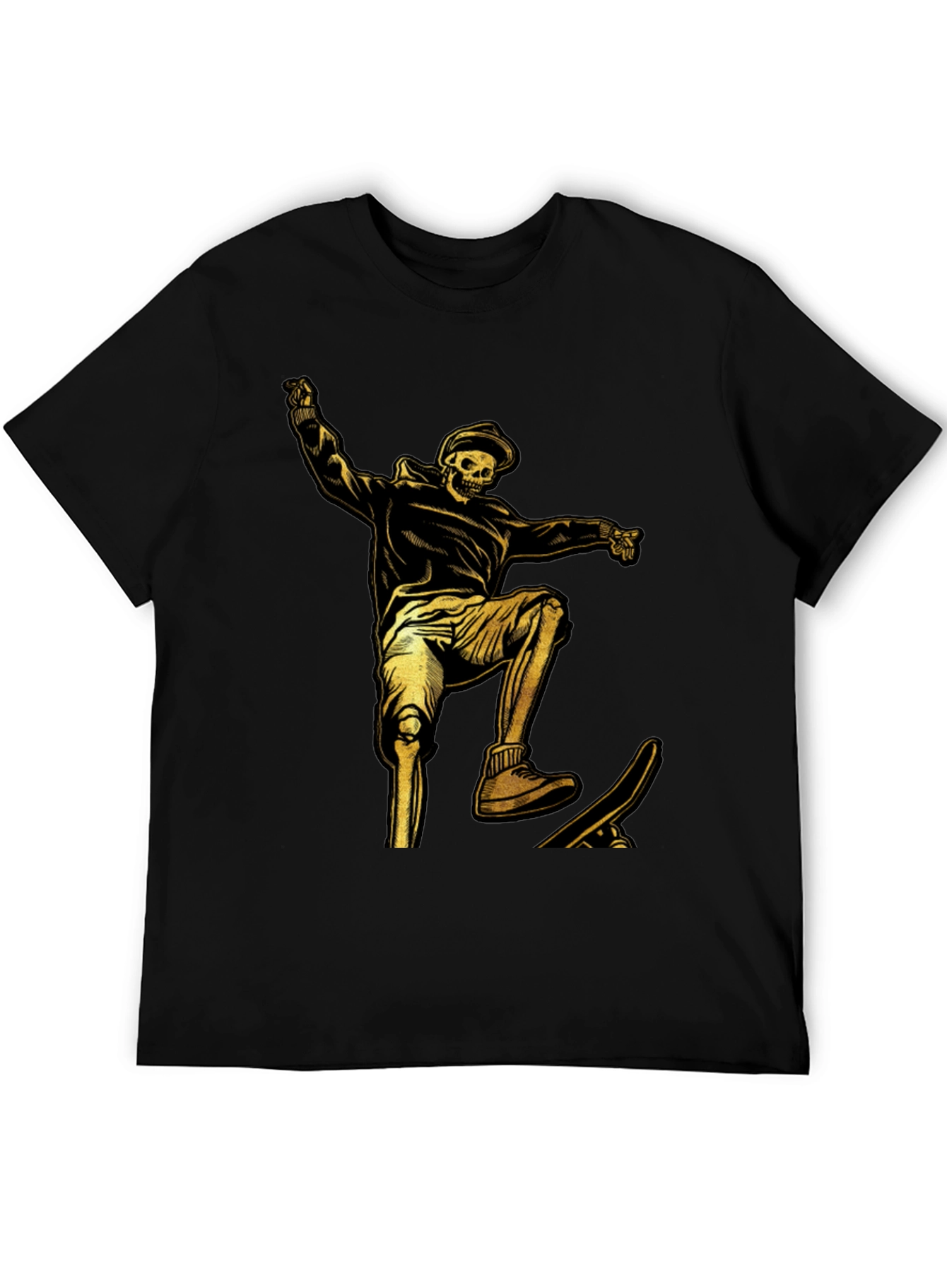 Skeleton Skateboarder Graphic T-Shirt - Black