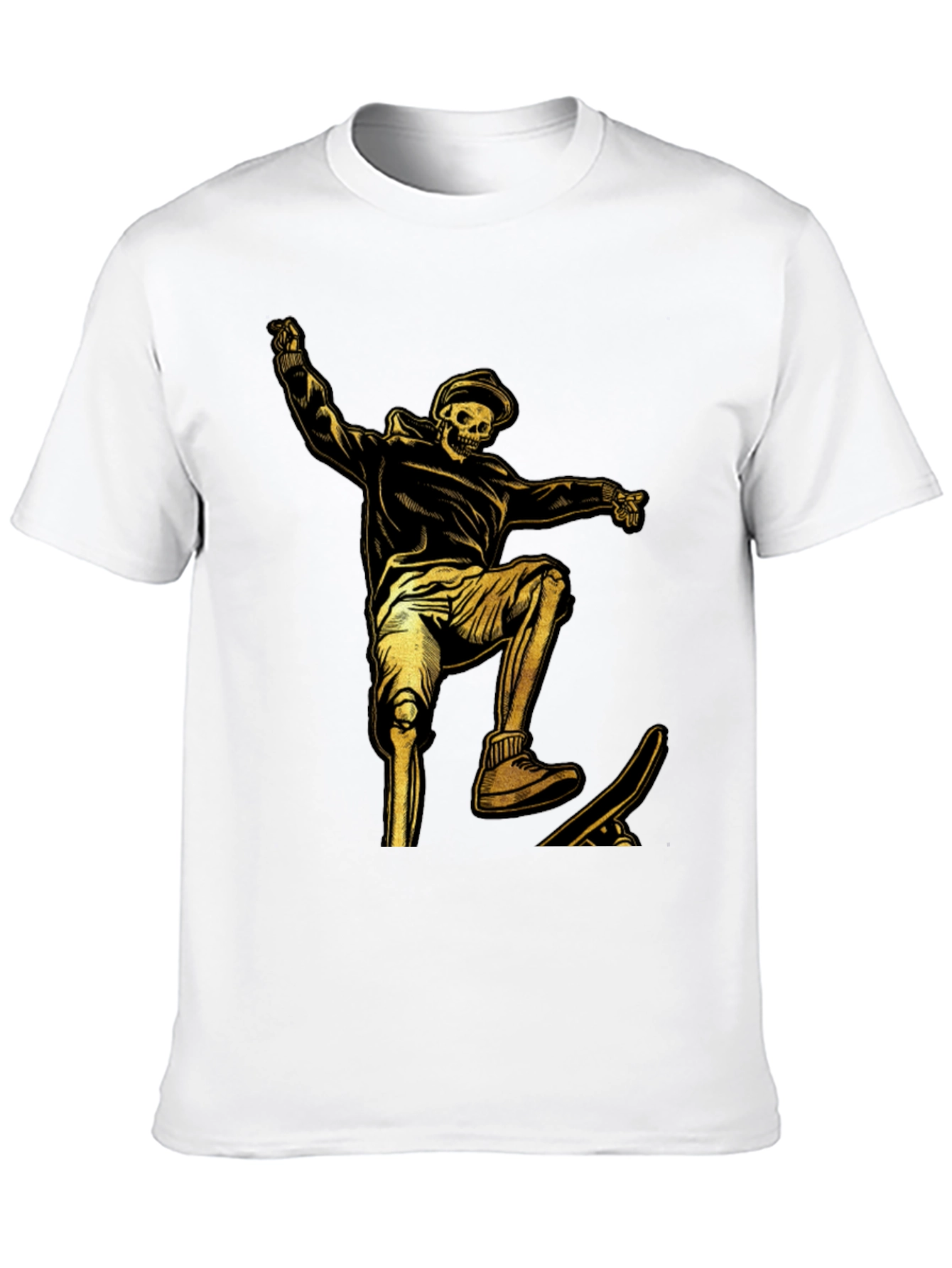 Skeleton Skateboarder Graphic T-Shirt - Black