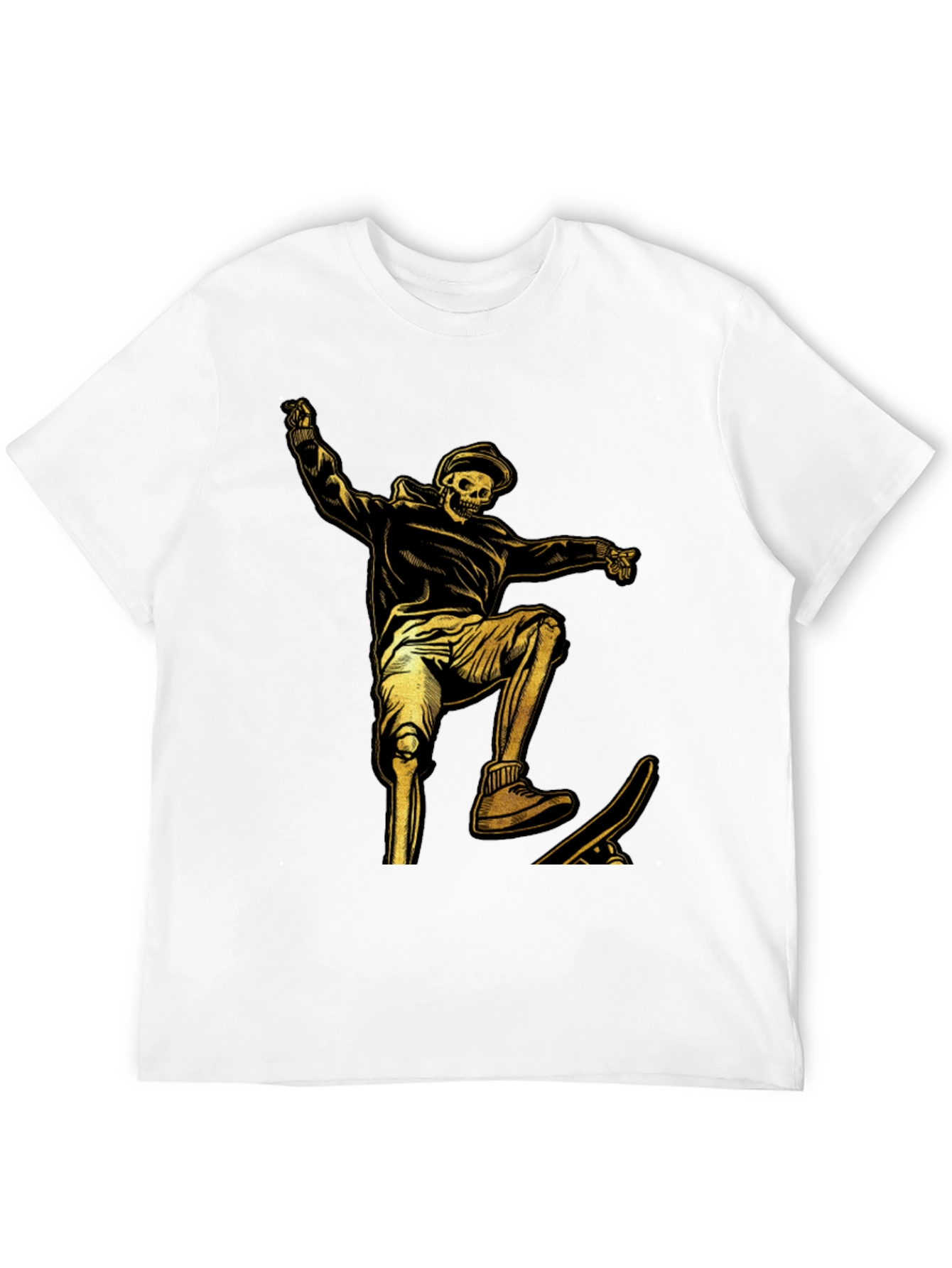 Skeleton Skateboarder Graphic T-Shirt - Black