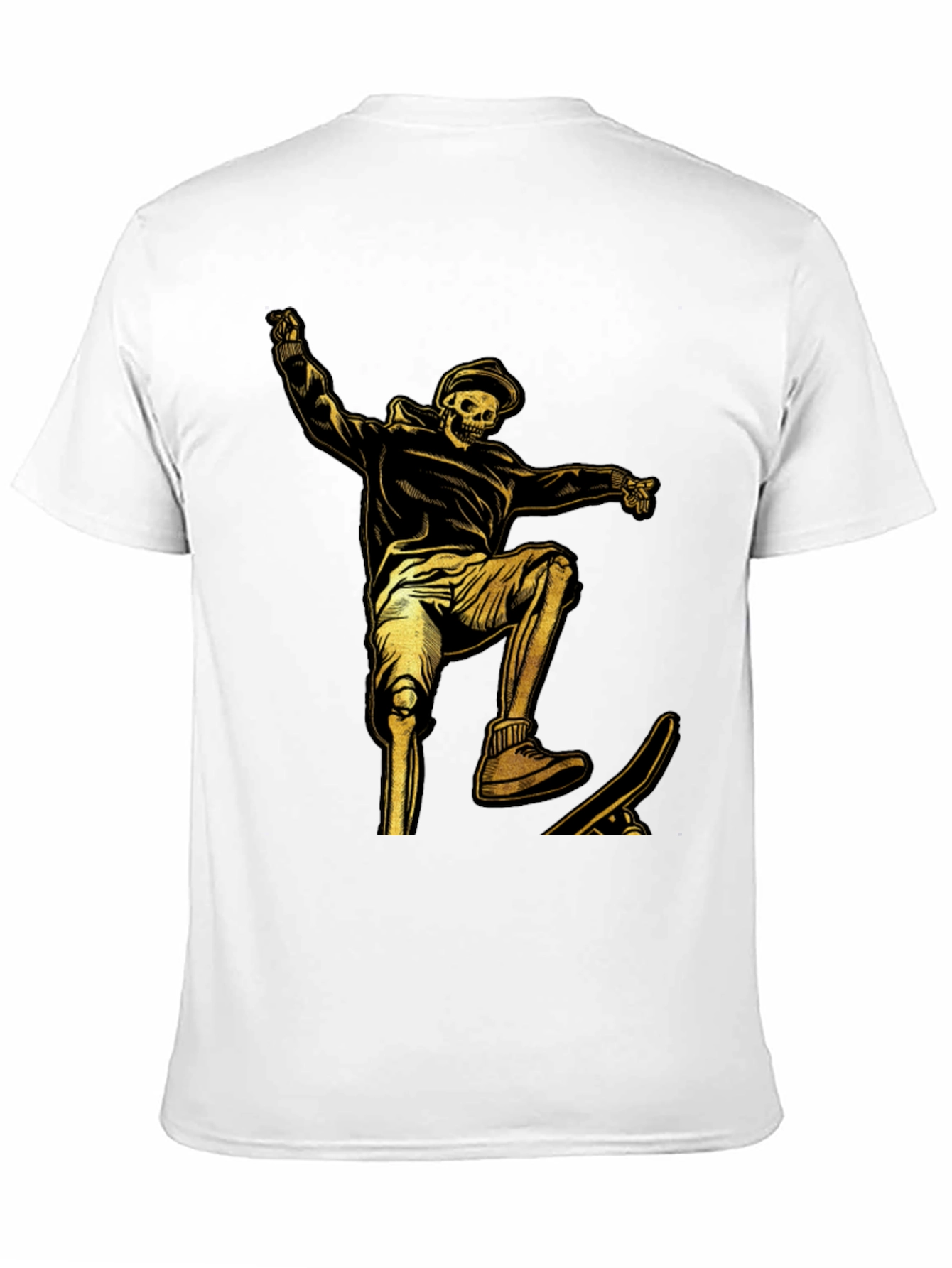 Skeleton Skateboarder Graphic T-Shirt - Black