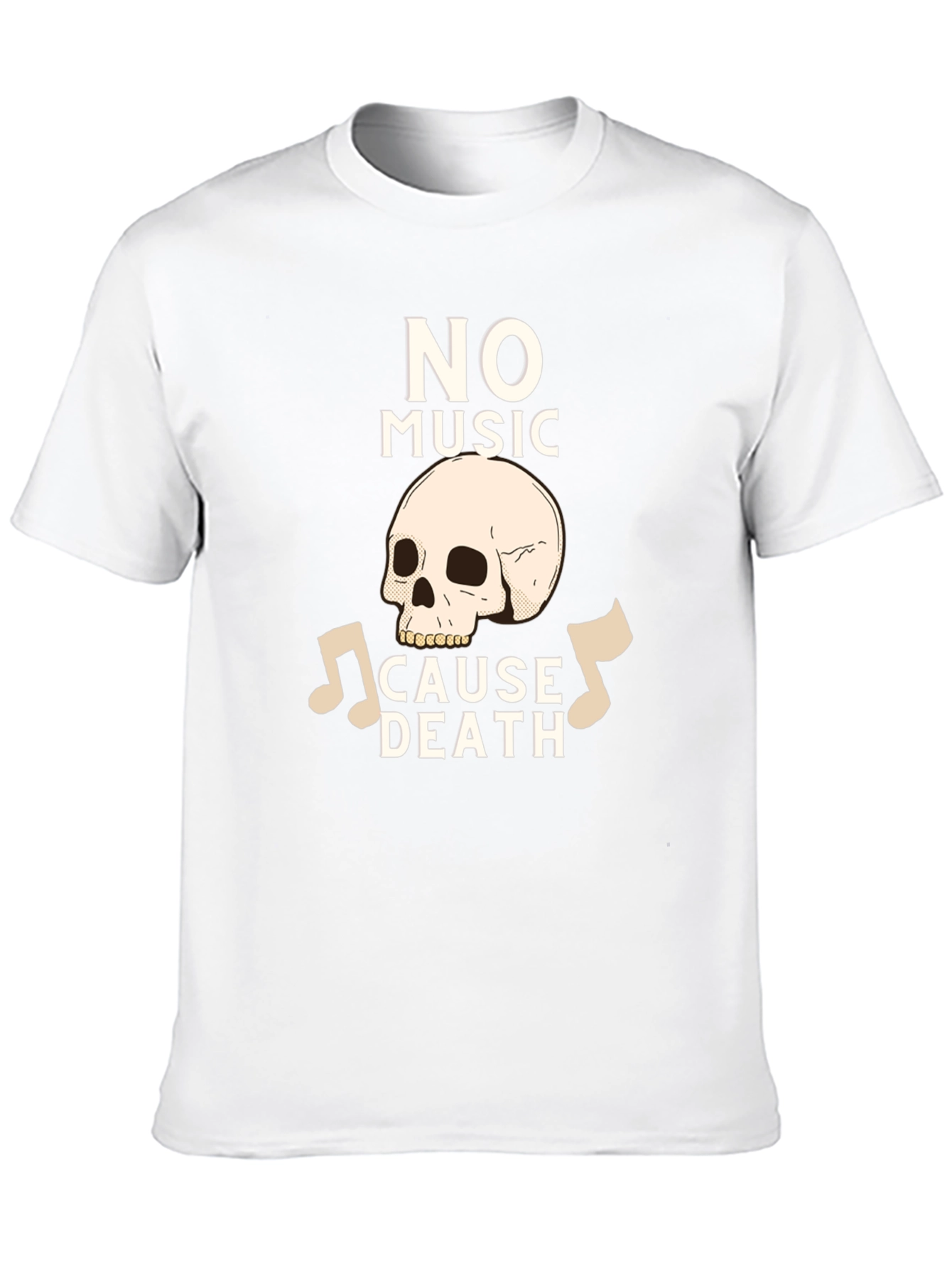 No Music Cause Death Graphic T-Shirt