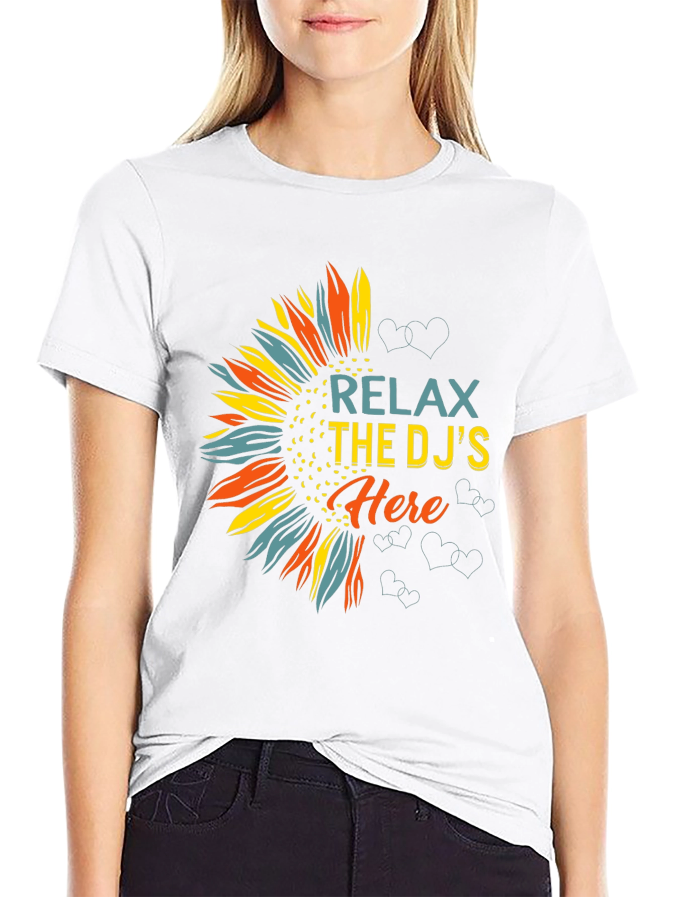 Relax DJs Here Graphic Tee Sunflower