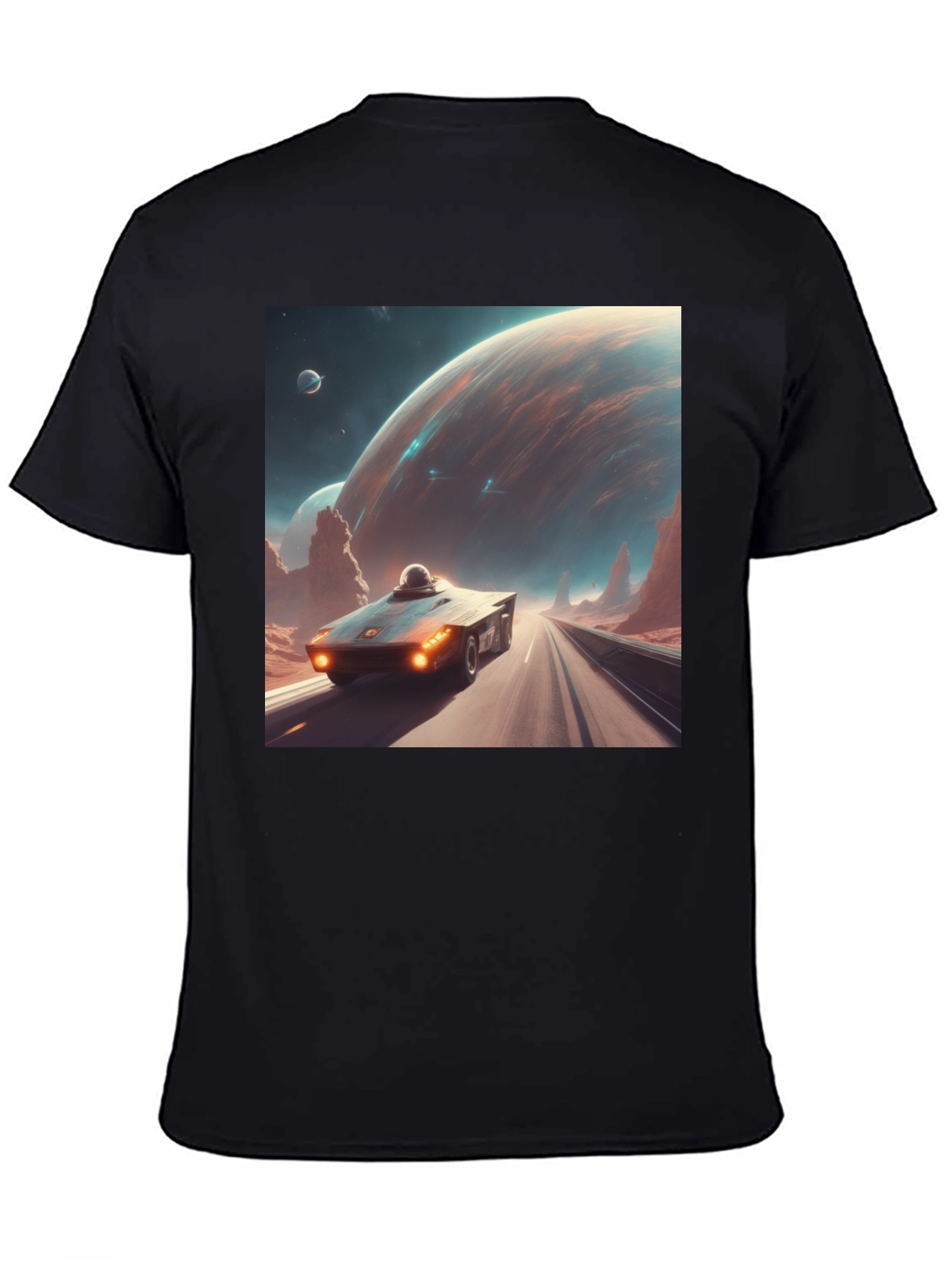 Sci-Fi Car T-Shirt: Futuristic Planet Design