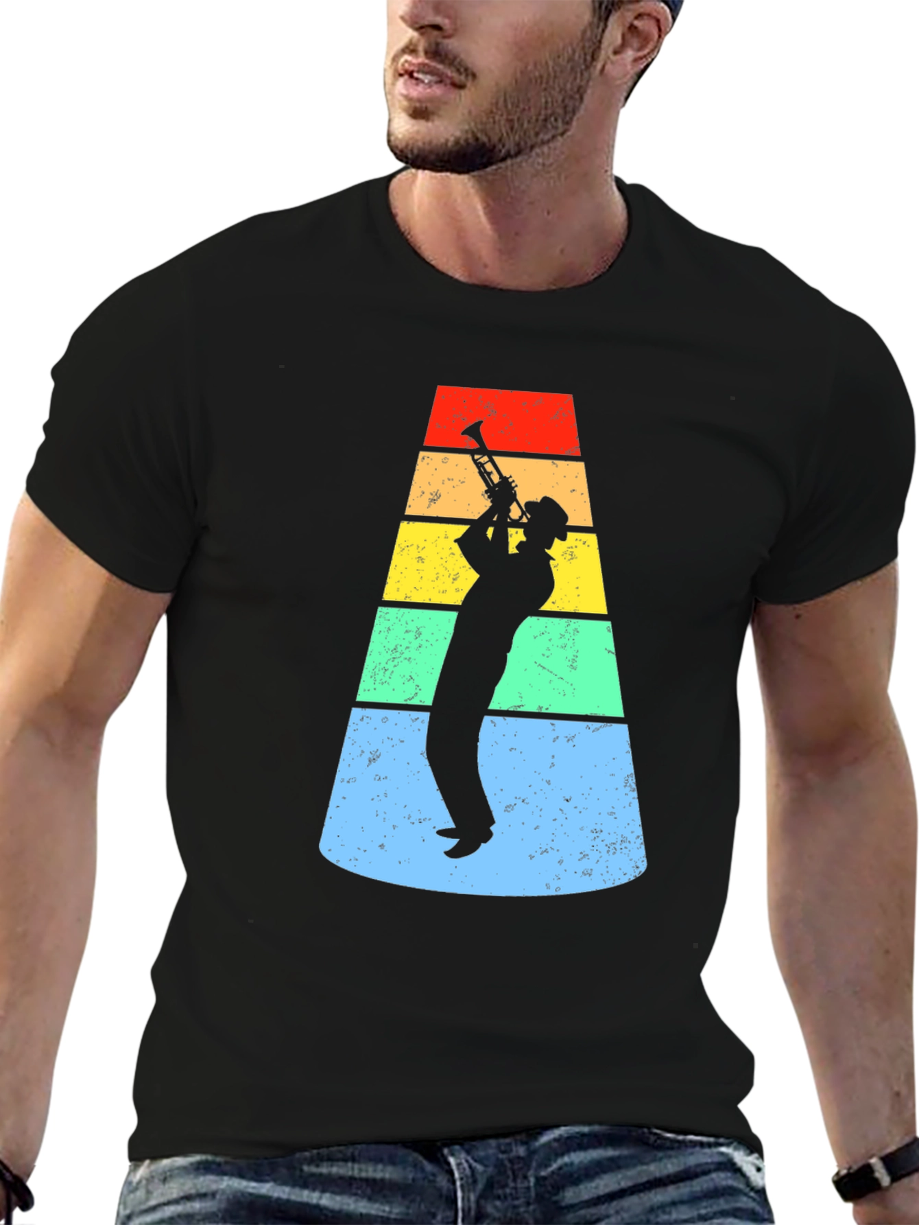 Retro Trumpet Player Graphic Tee