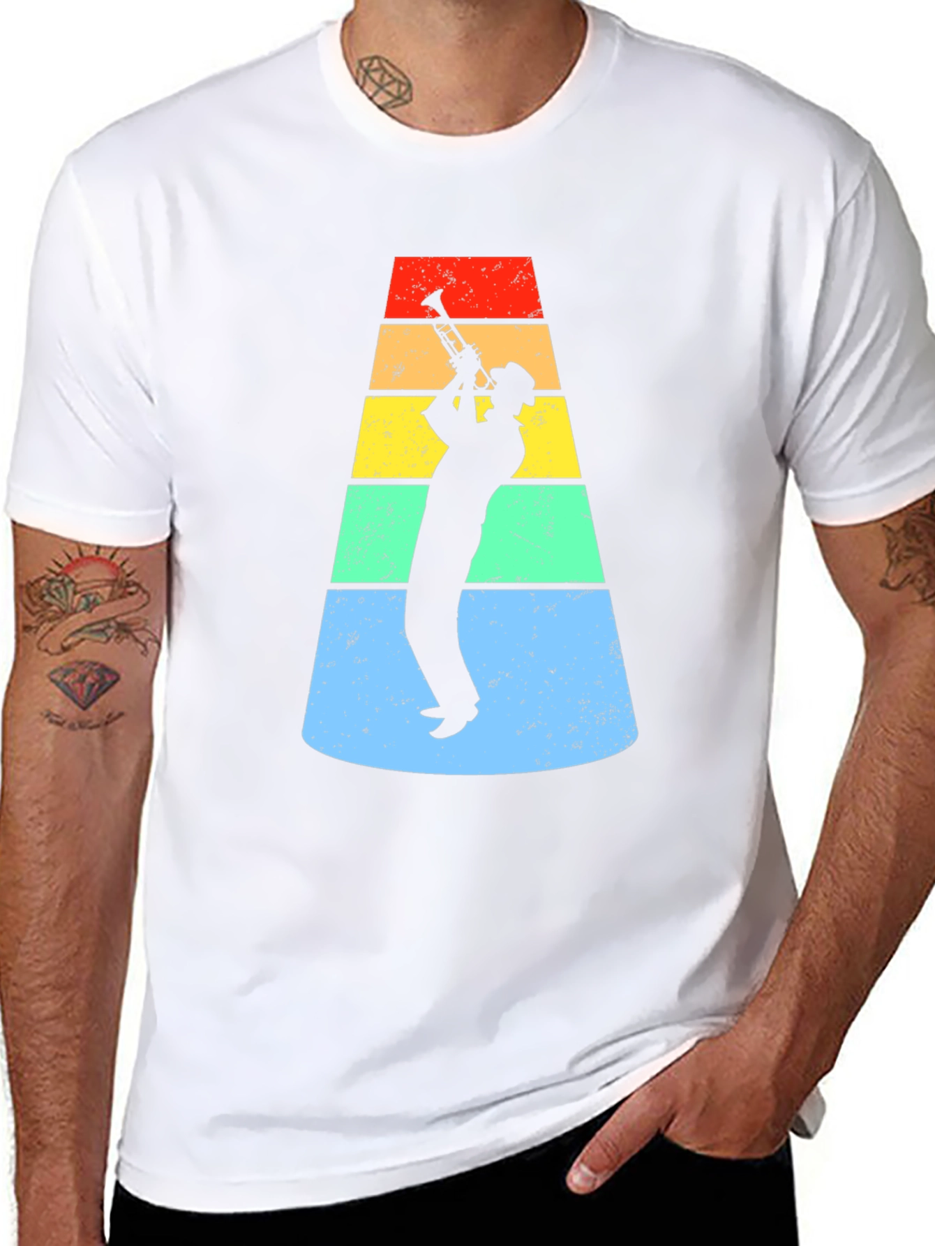 Retro Trumpet Player Graphic Tee