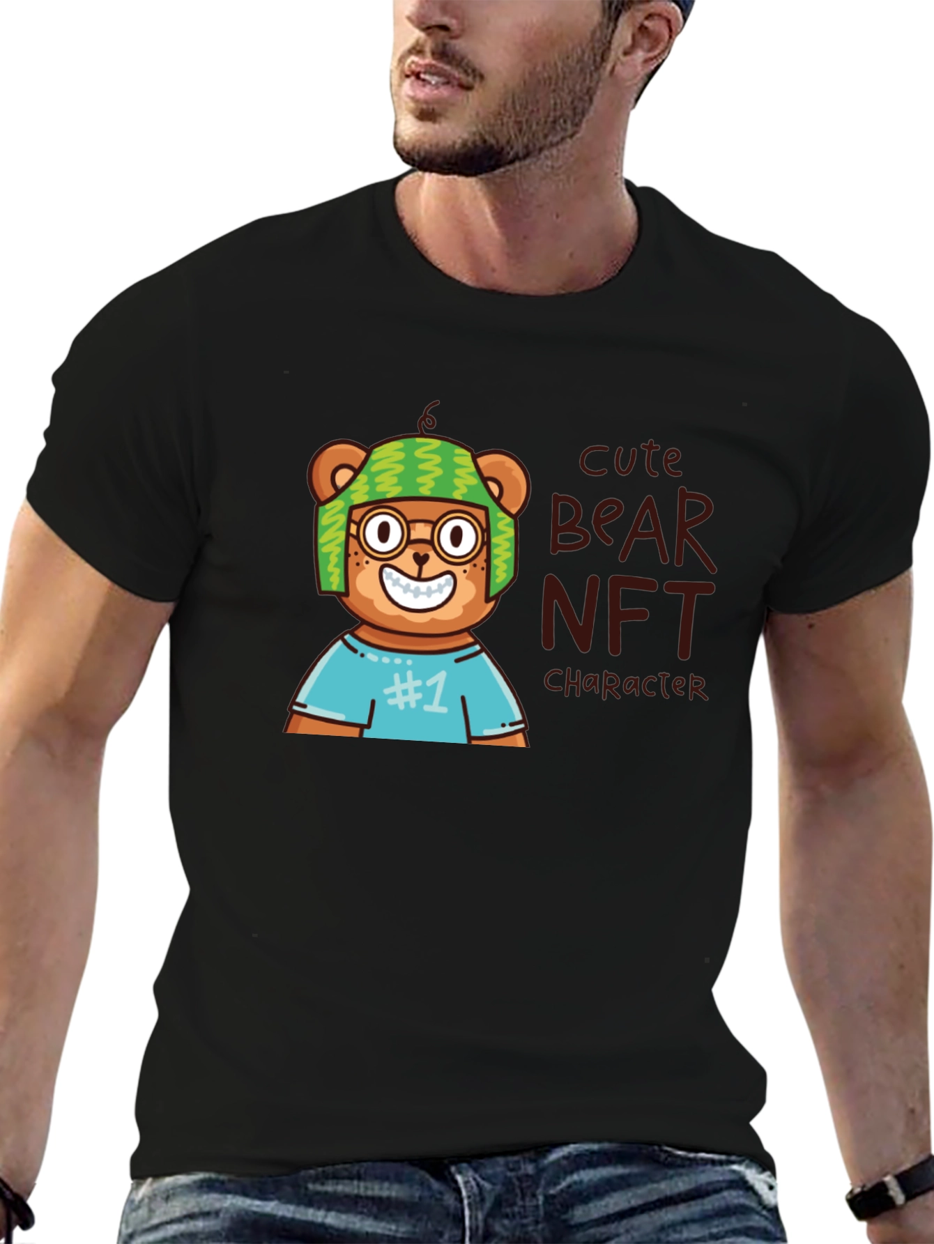 Cute Bear NFT T-Shirt - Trendy Graphic Tee