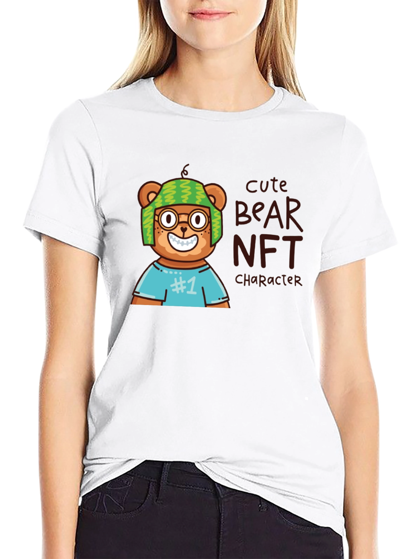 Cute Bear NFT T-Shirt - Trendy Graphic Tee