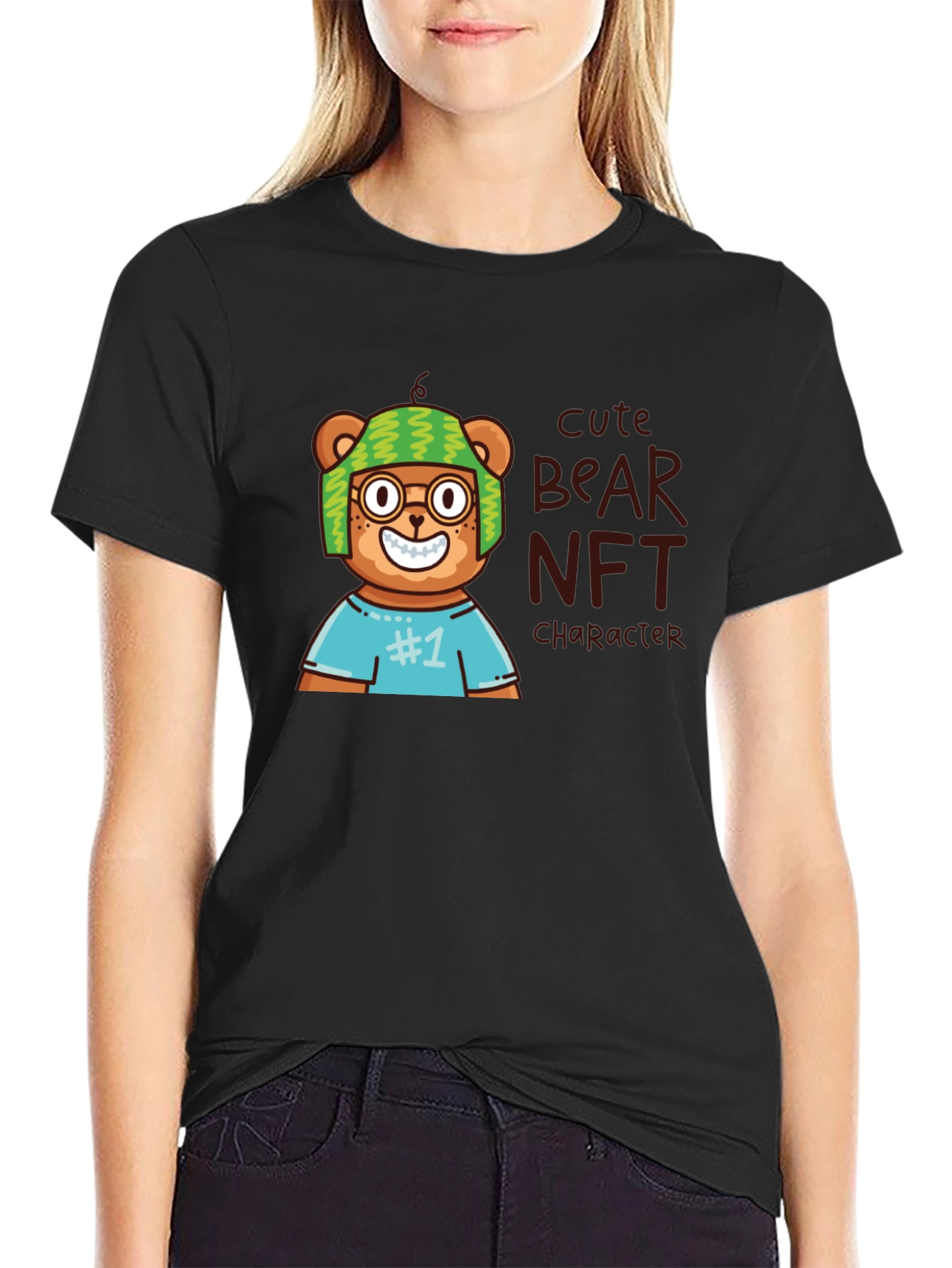 Cute Bear NFT T-Shirt - Trendy Graphic Tee