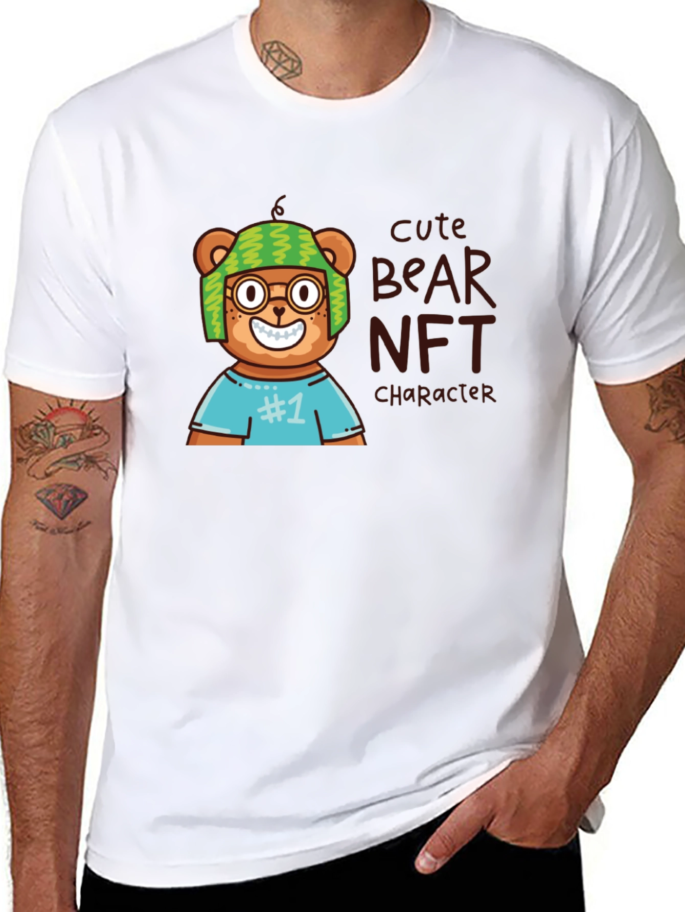 Cute Bear NFT T-Shirt - Trendy Graphic Tee