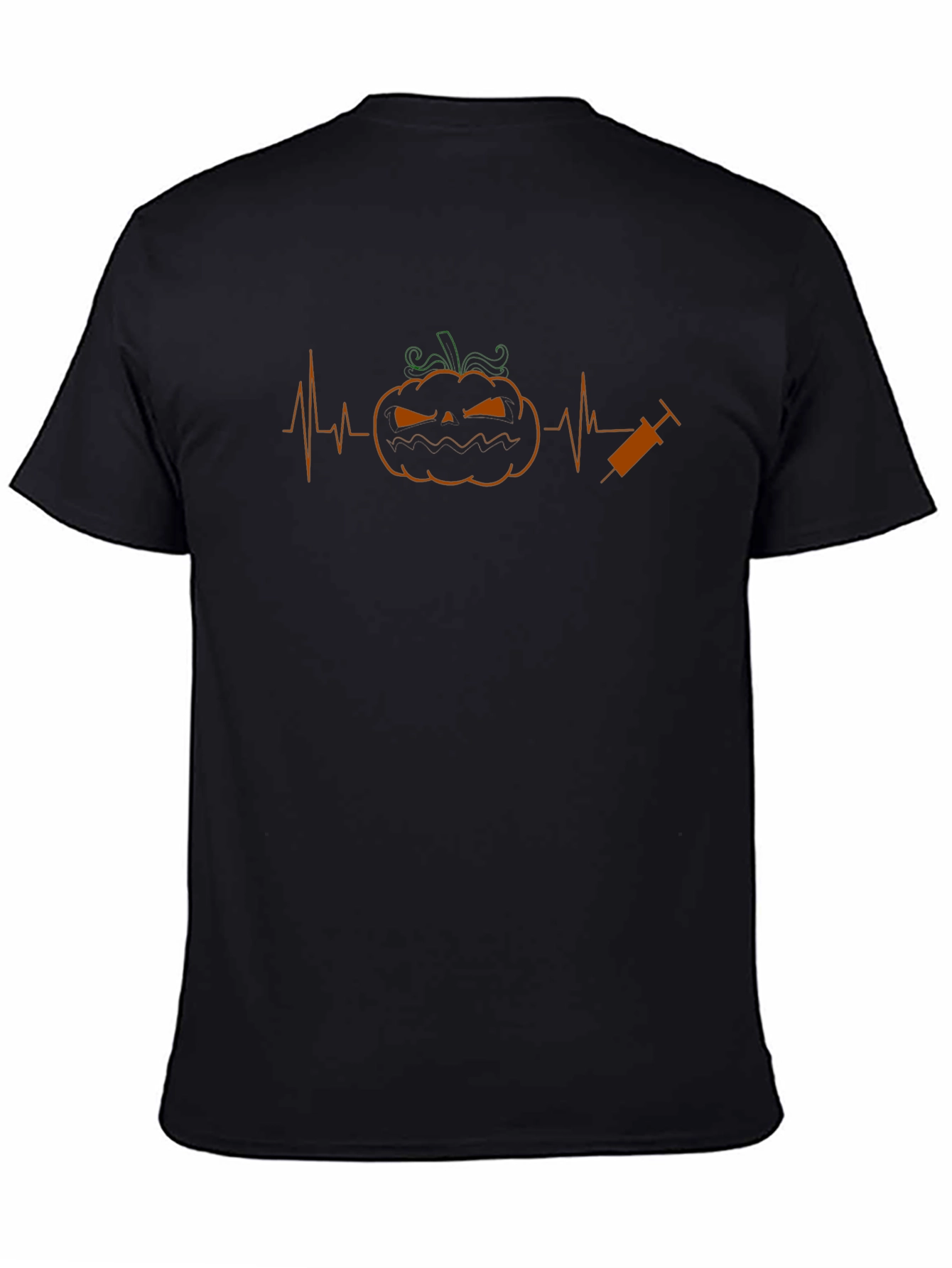 Halloween Pumpkin Pulse Black T-Shirt