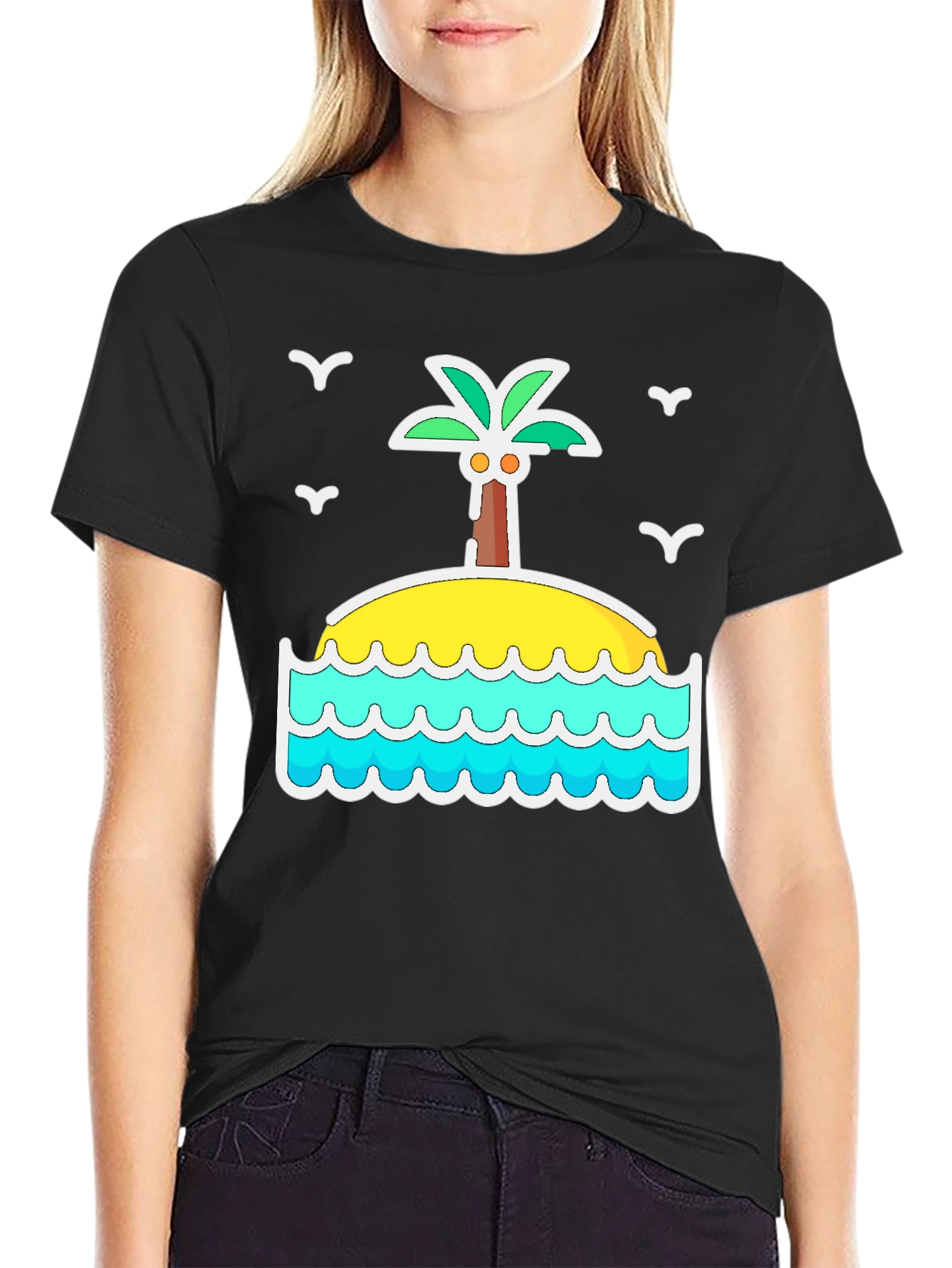 Island Palm Tree Graphic T-Shirt
