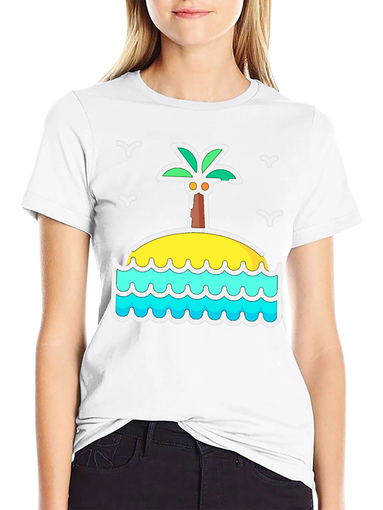 Island Palm Tree Graphic T-Shirt