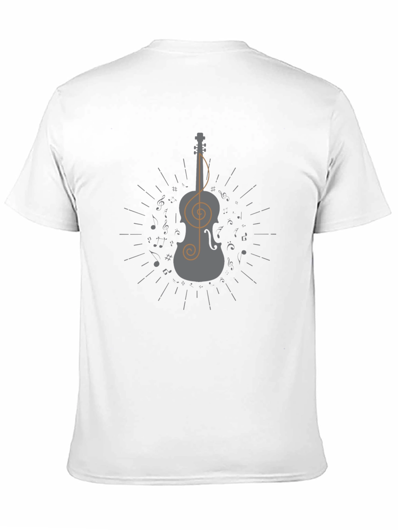Musical Violin Graphic Tee - Black Cotton T-Shirt