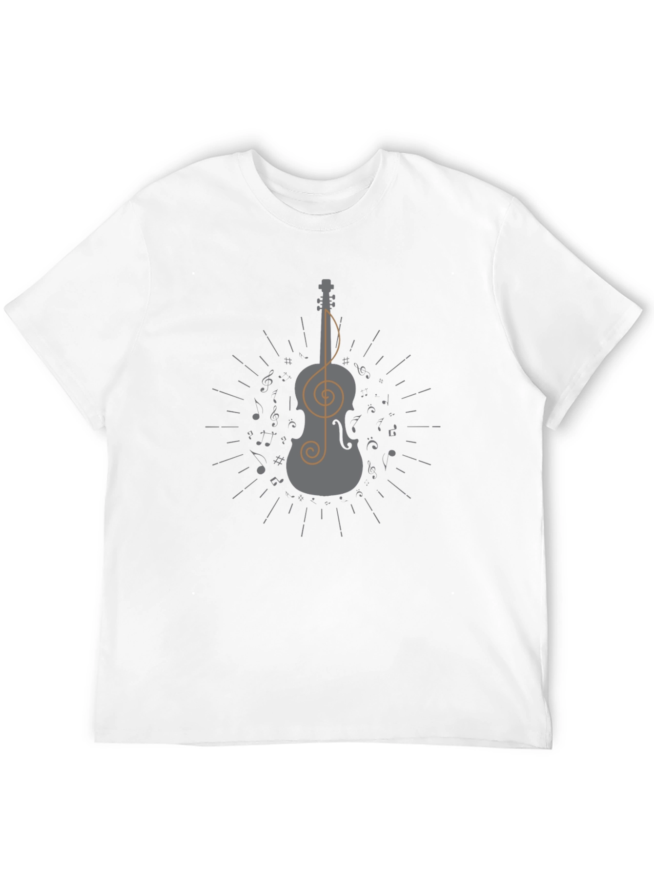 Musical Violin Graphic Tee - Black Cotton T-Shirt