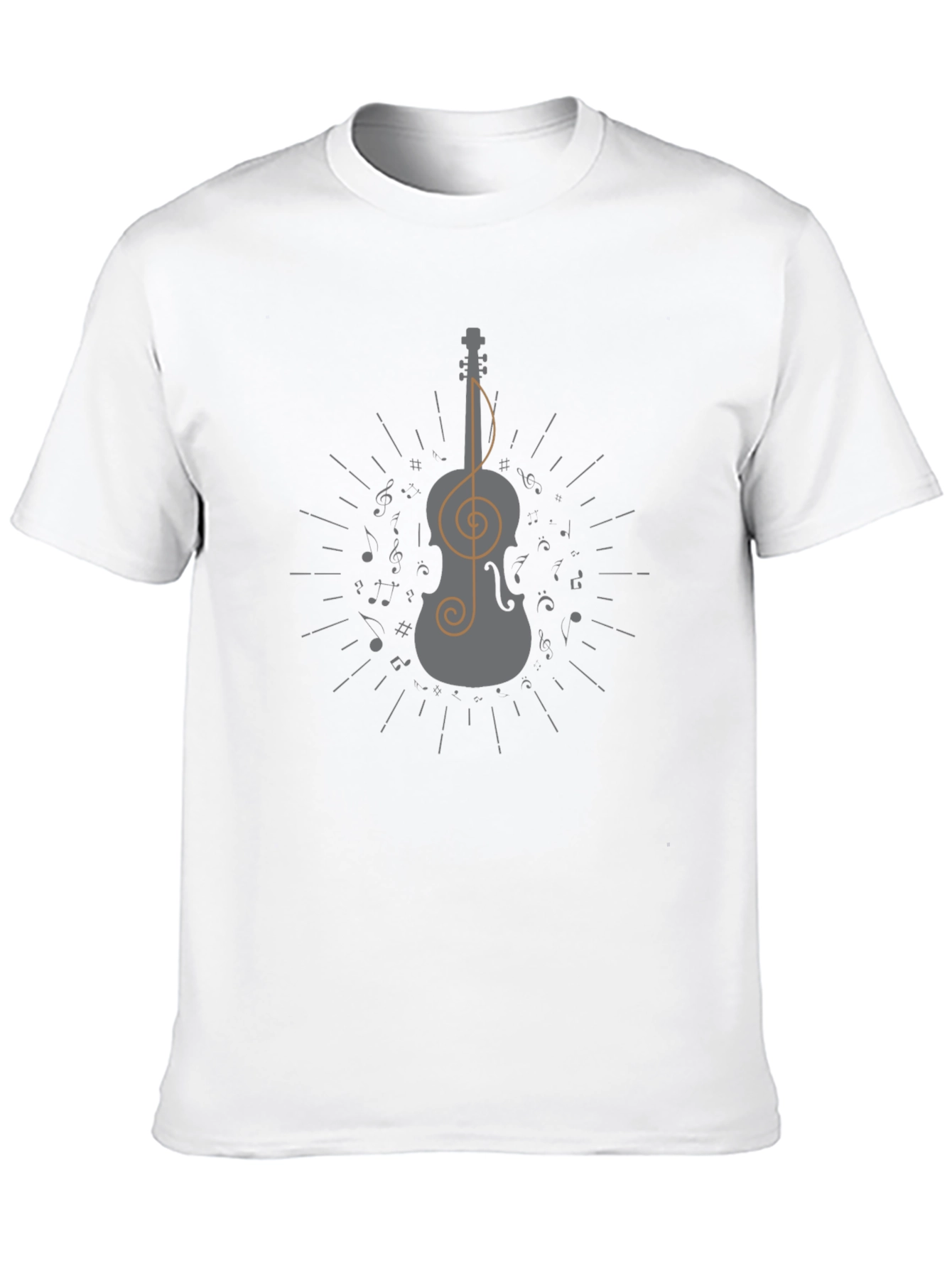 Musical Violin Graphic Tee - Black Cotton T-Shirt