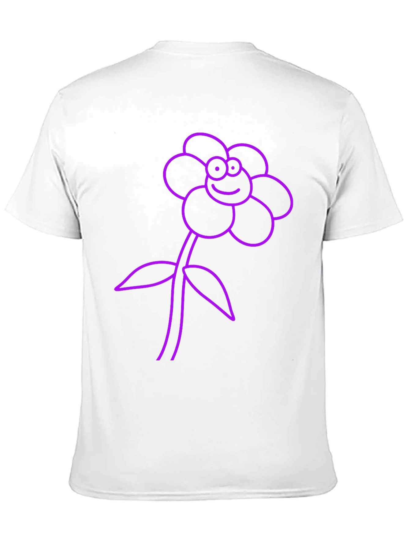 Black T-Shirt with Purple Flower Graphic