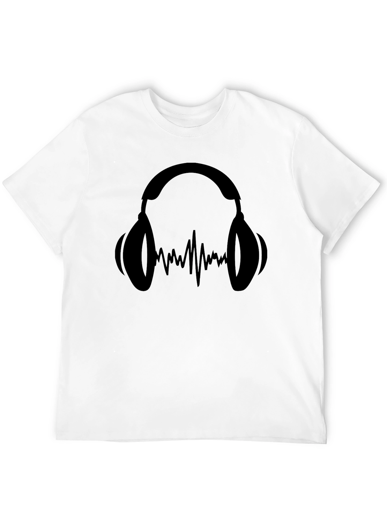 Headphones & Soundwave Graphic Tee - Black