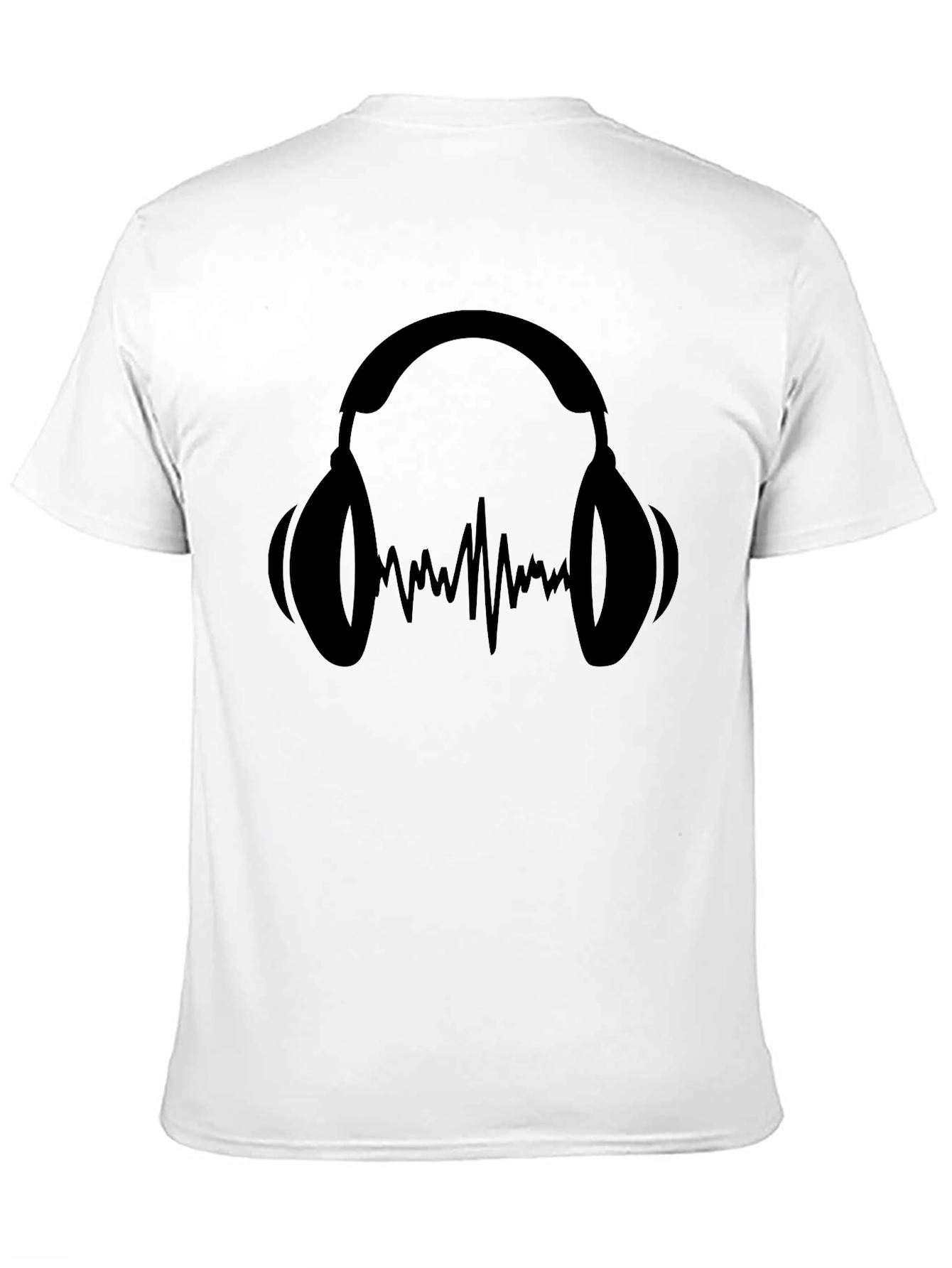 Headphones & Soundwave Graphic Tee - Black