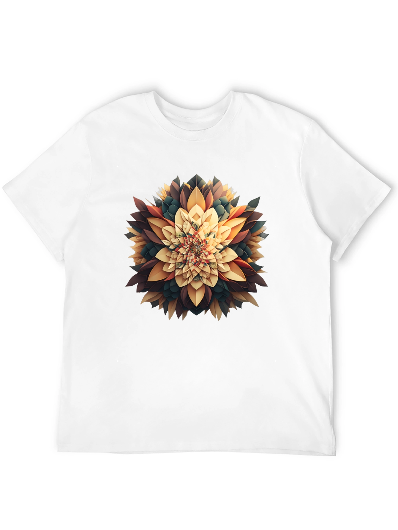 Abstract Floral Graphic Tee - Modern Black T-Shirt