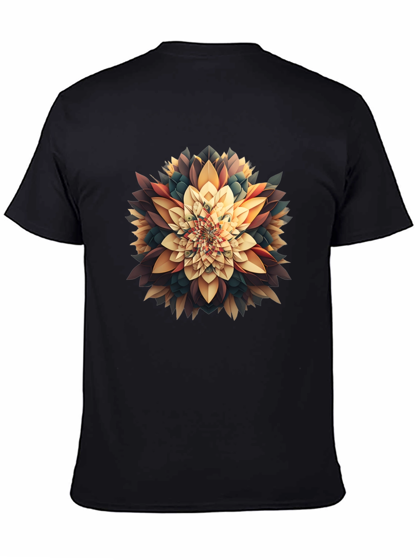 Abstract Floral Graphic Tee - Modern Black T-Shirt