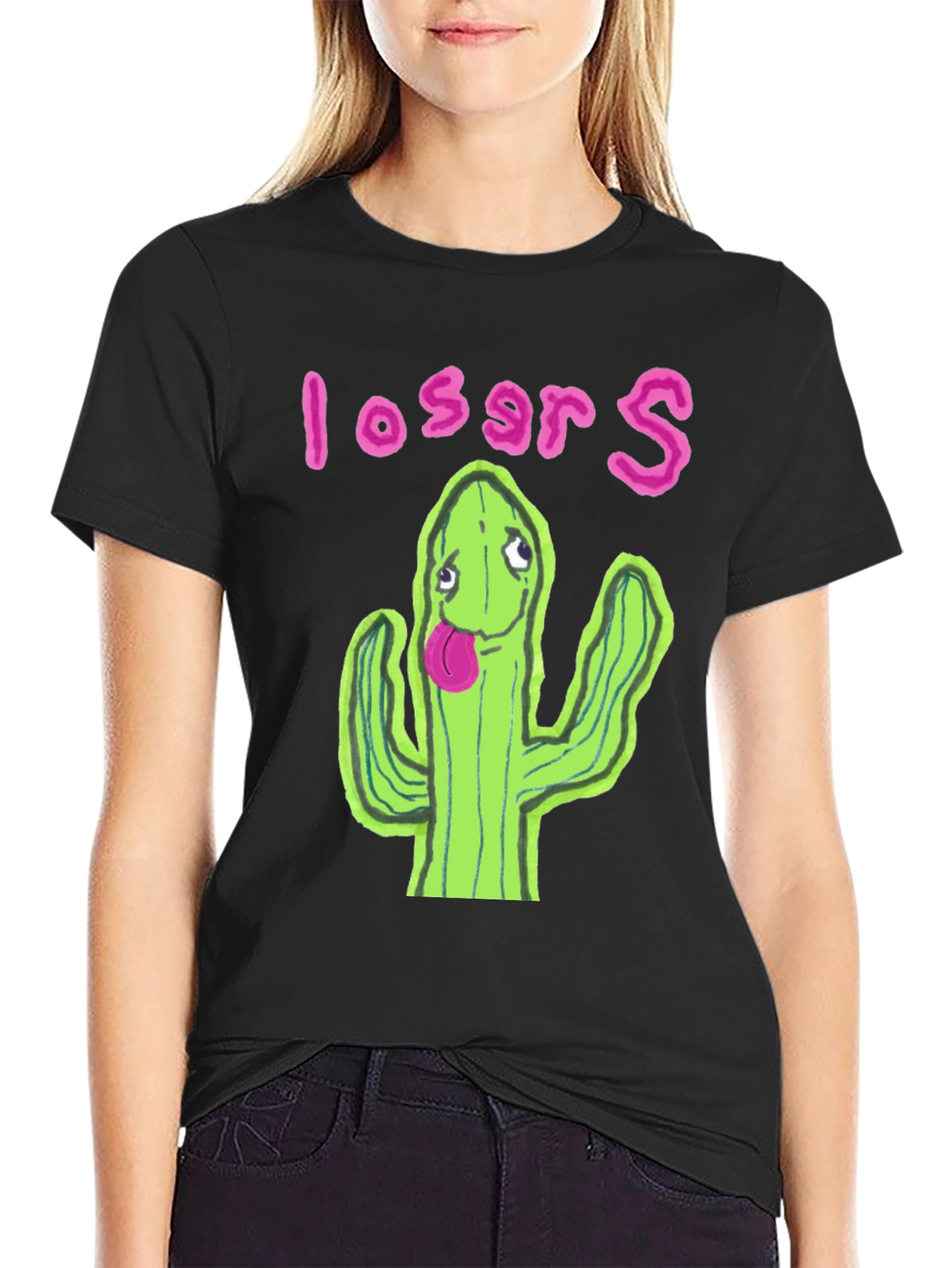 Cactus Losers Graphic Black T-Shirt