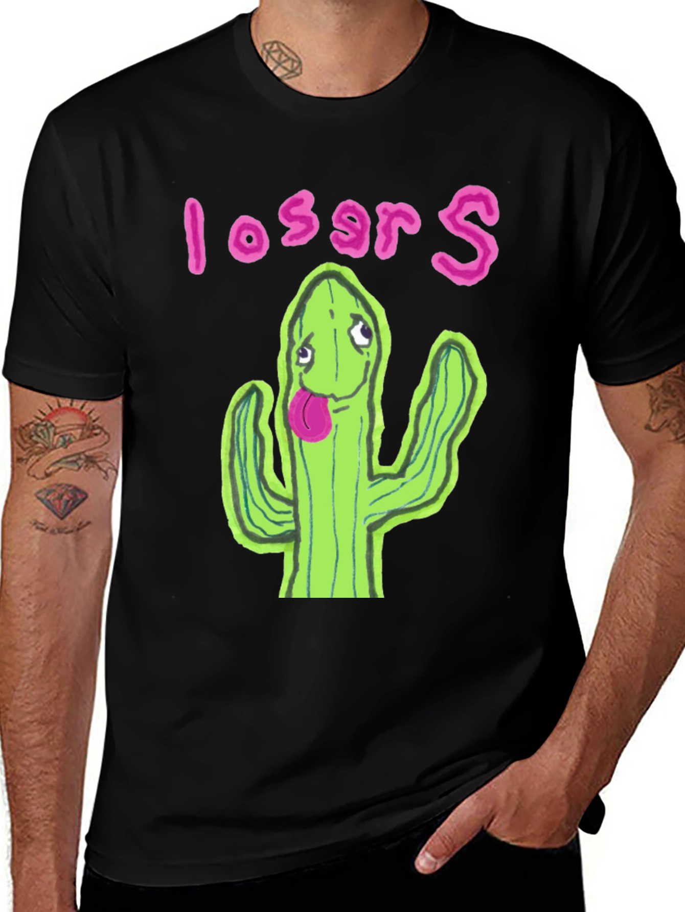 Cactus Losers Graphic Black T-Shirt